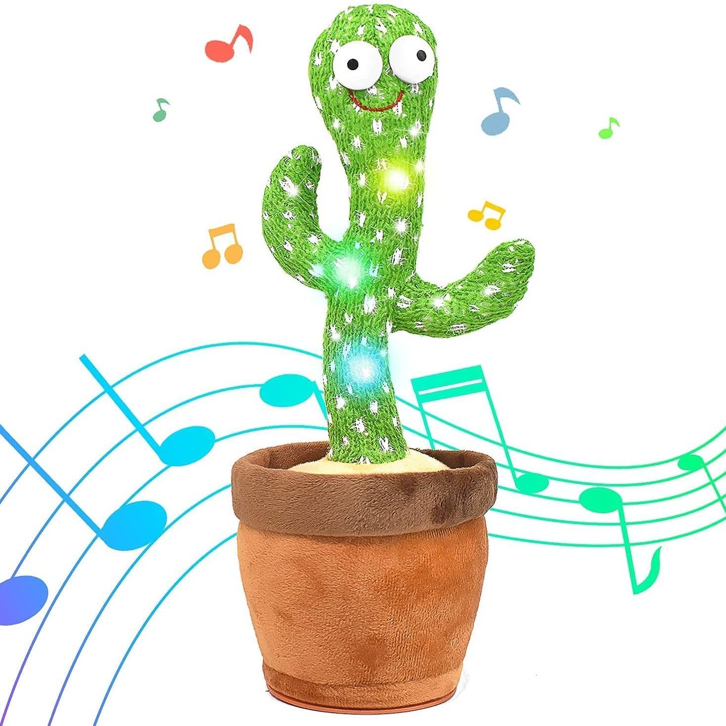 Singing, dancing & talking rechargeable Cactus toy with recording feature and lights