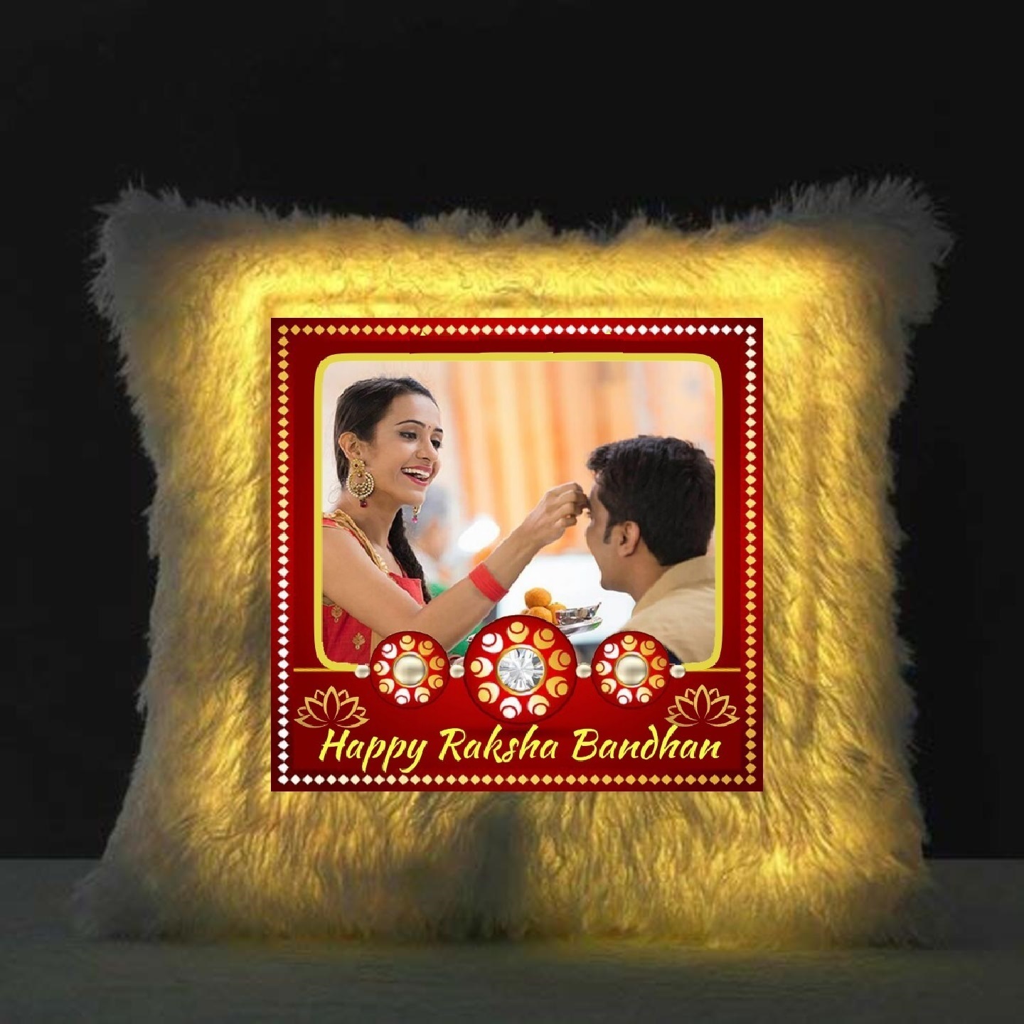Customized Rakshabandhan LED Cushion with your photo