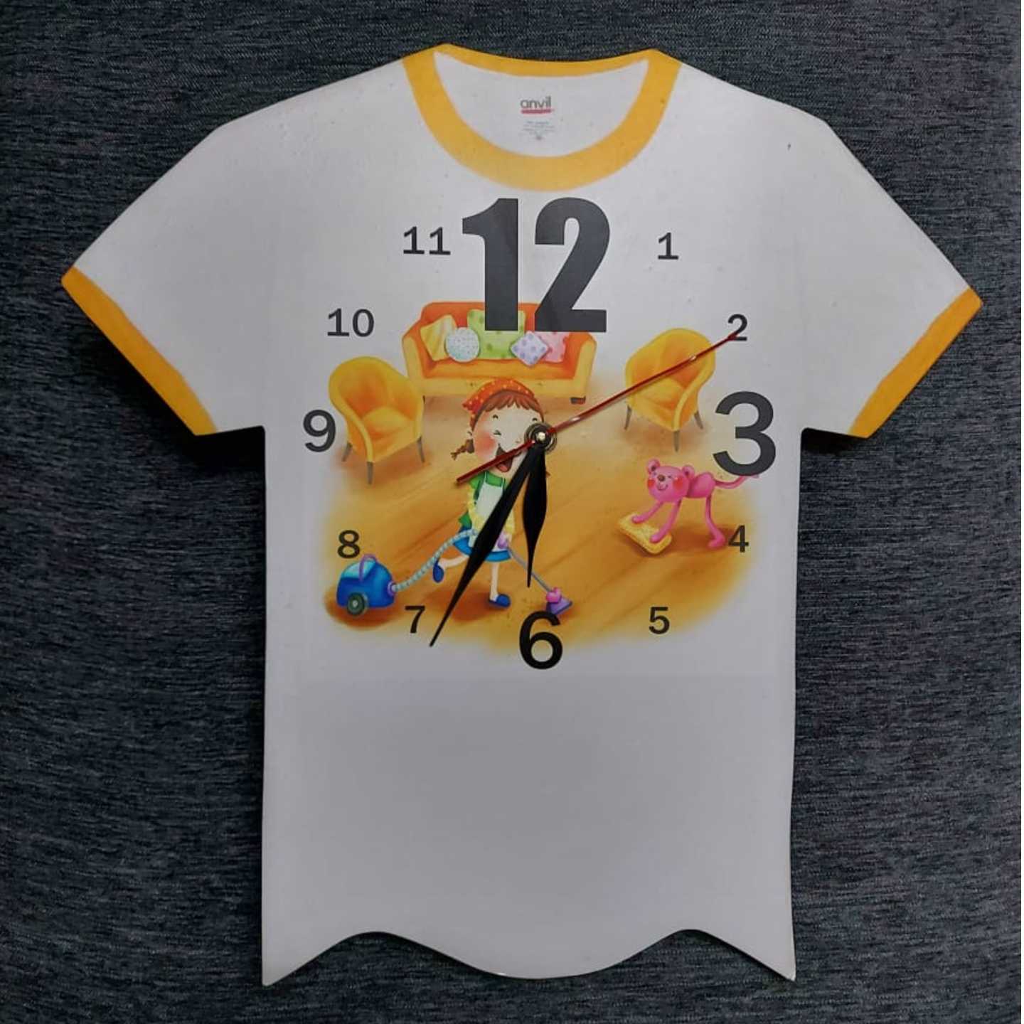 T-shirt shape kids wall clock