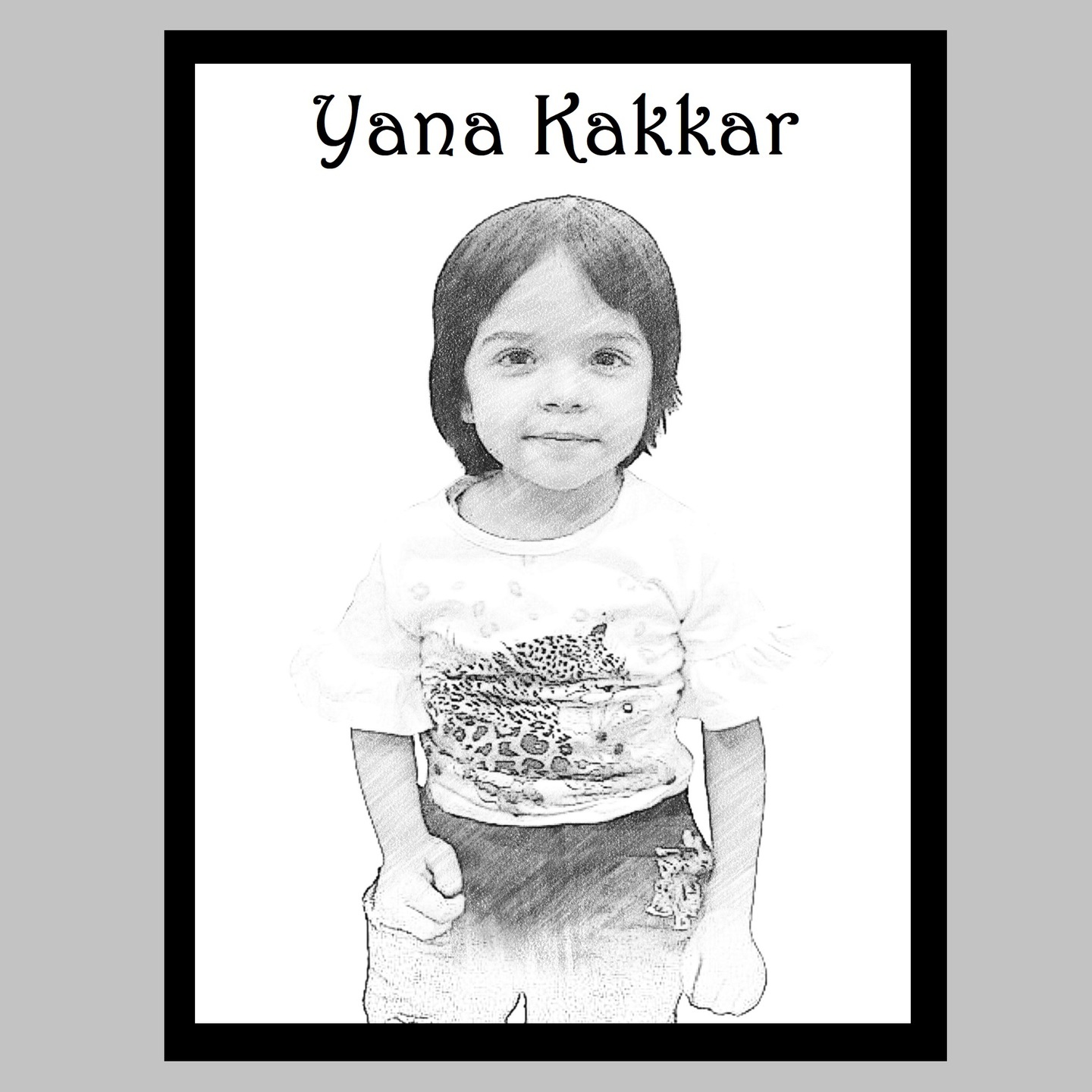 Personalized Pencil Sketch with Frame 4 x 6 inch
