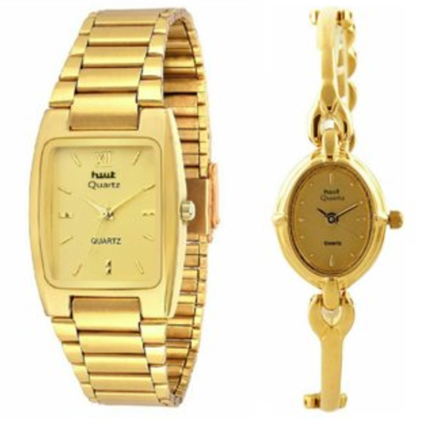 HWT Gold Metal Couple Watch Combo