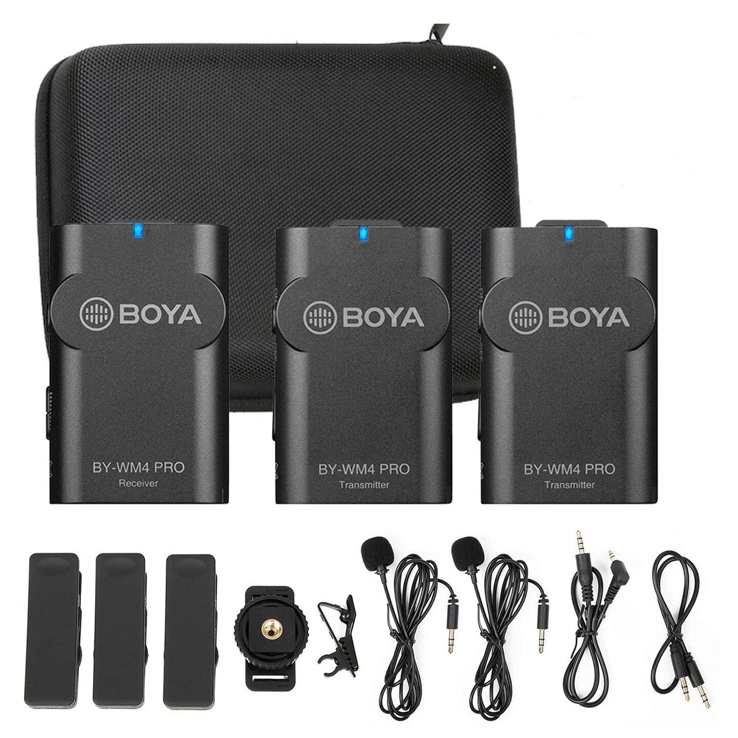 BOYA 2.4GHz Wireless Lavalier Microphone System BY-WM4 PRO-K2 for all Android, iPhone and DSLR