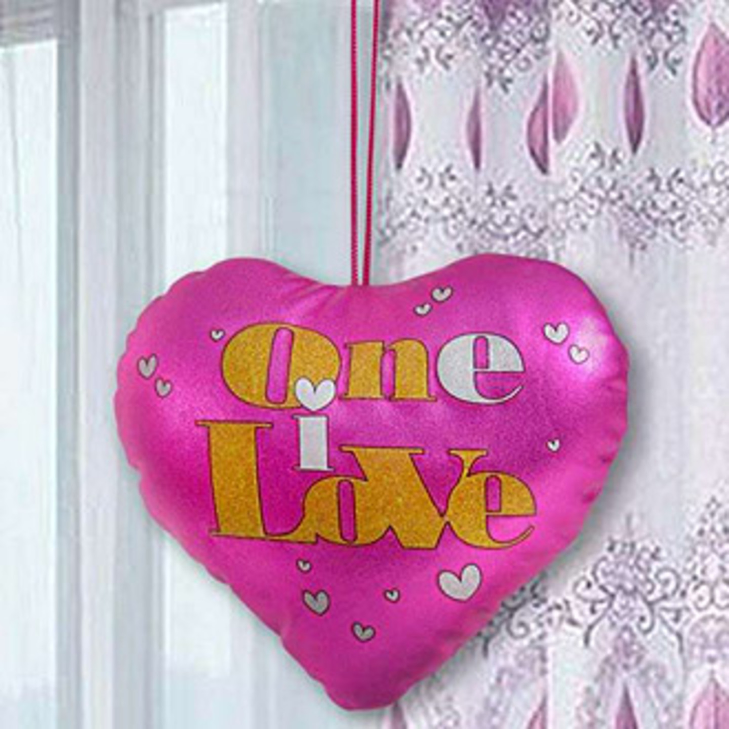 Archies One I Love Pink Heart Cushion
