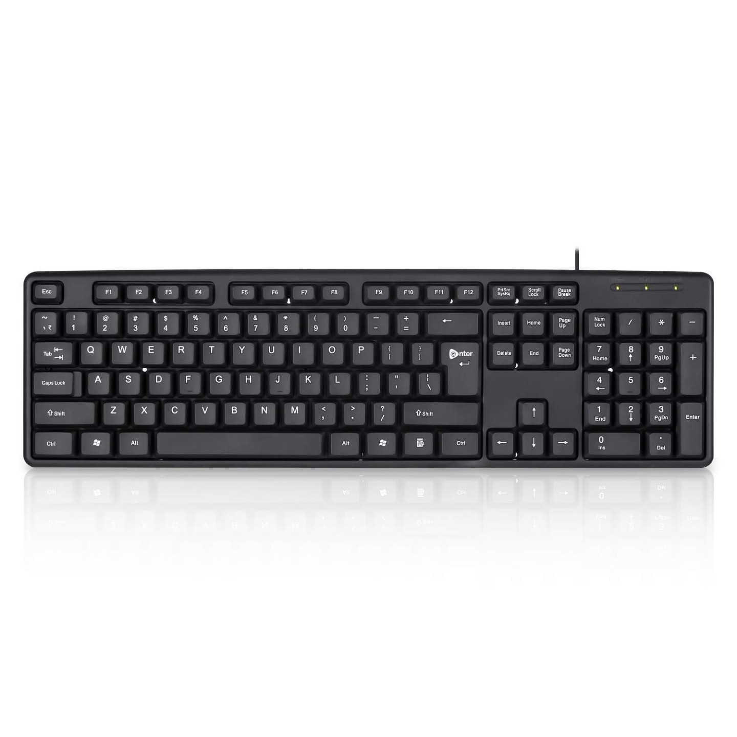 Enter Pinnacle USB Wired Keyboard for Laptop and Desktop