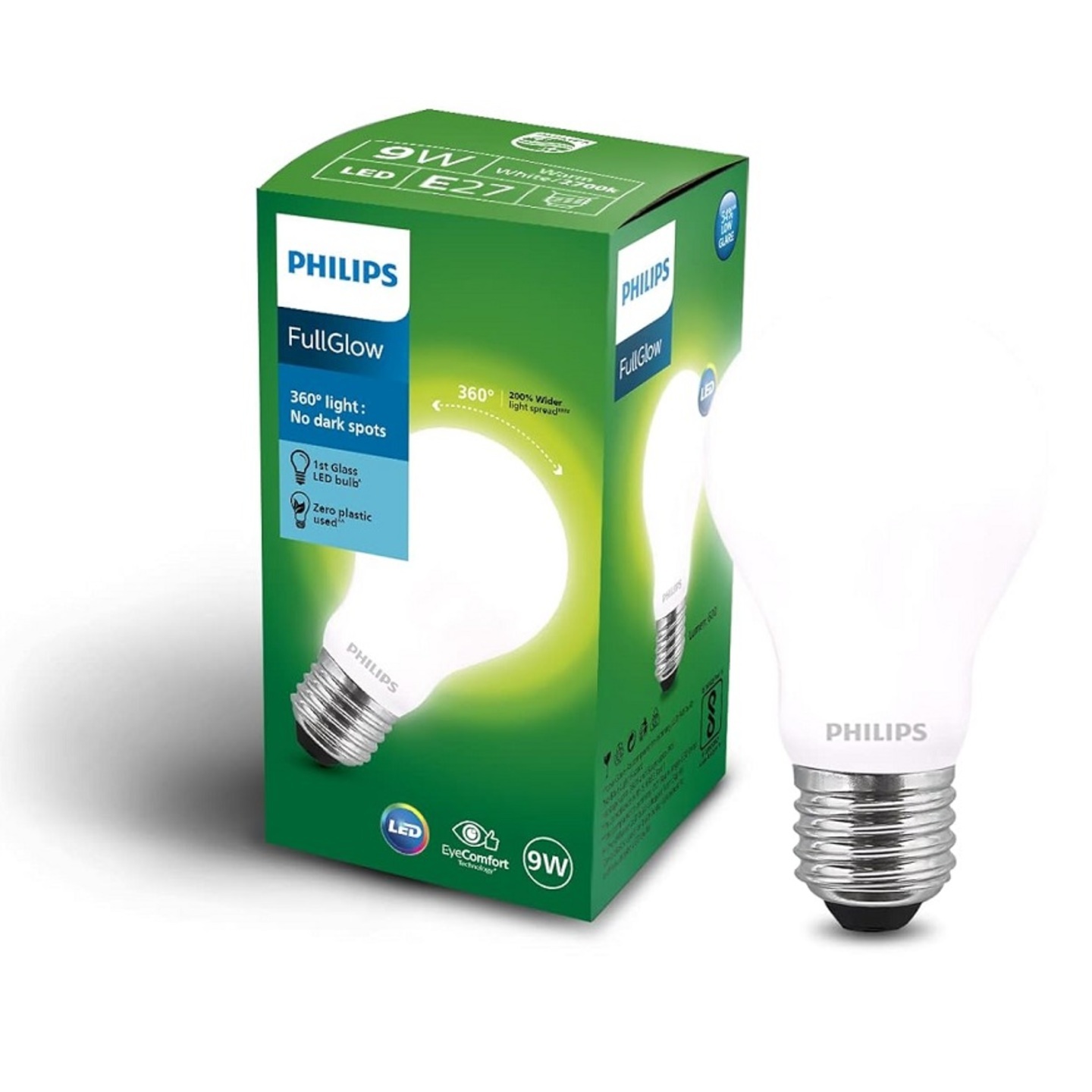 Philips Full Glow Energy Saver Filament Glass E27 LED Bulb 9-watt, 825 Lumen