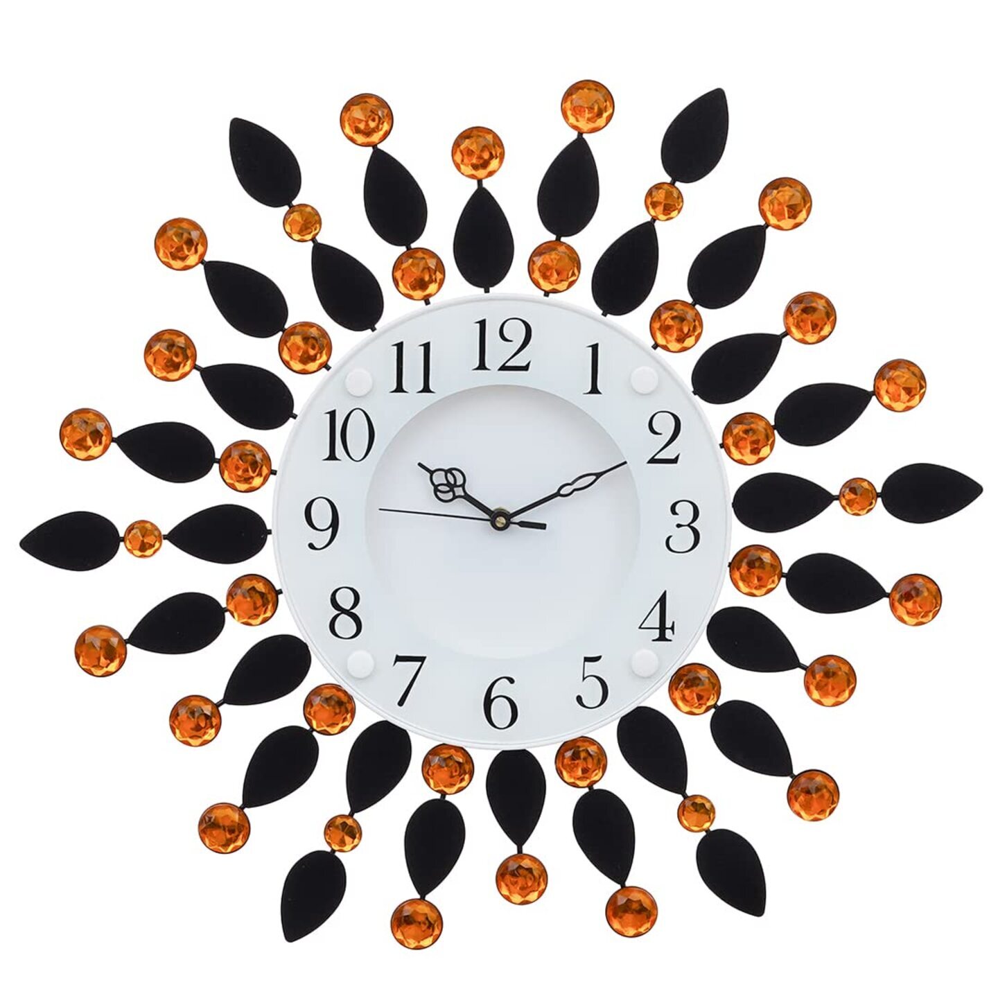 Diamond Series Flower Design Iron Wall Clock (48 x 5 x 48 CM)