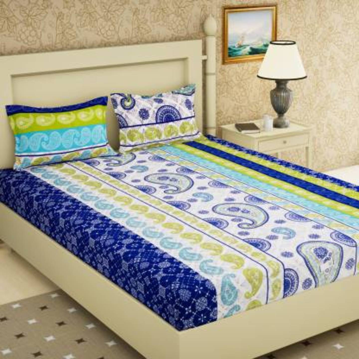 StoryHome 120 TC Cotton Double Bedsheet