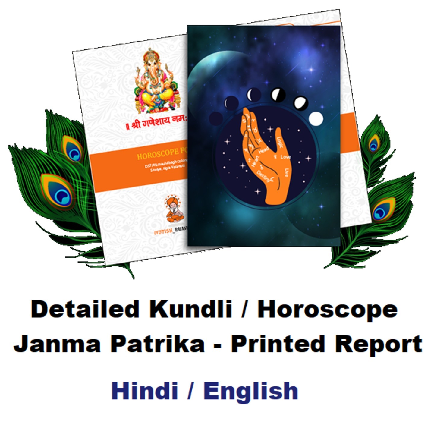 60+ Pages detailed Horoscope  Janma Patrika  Kundli Printed Colored Report