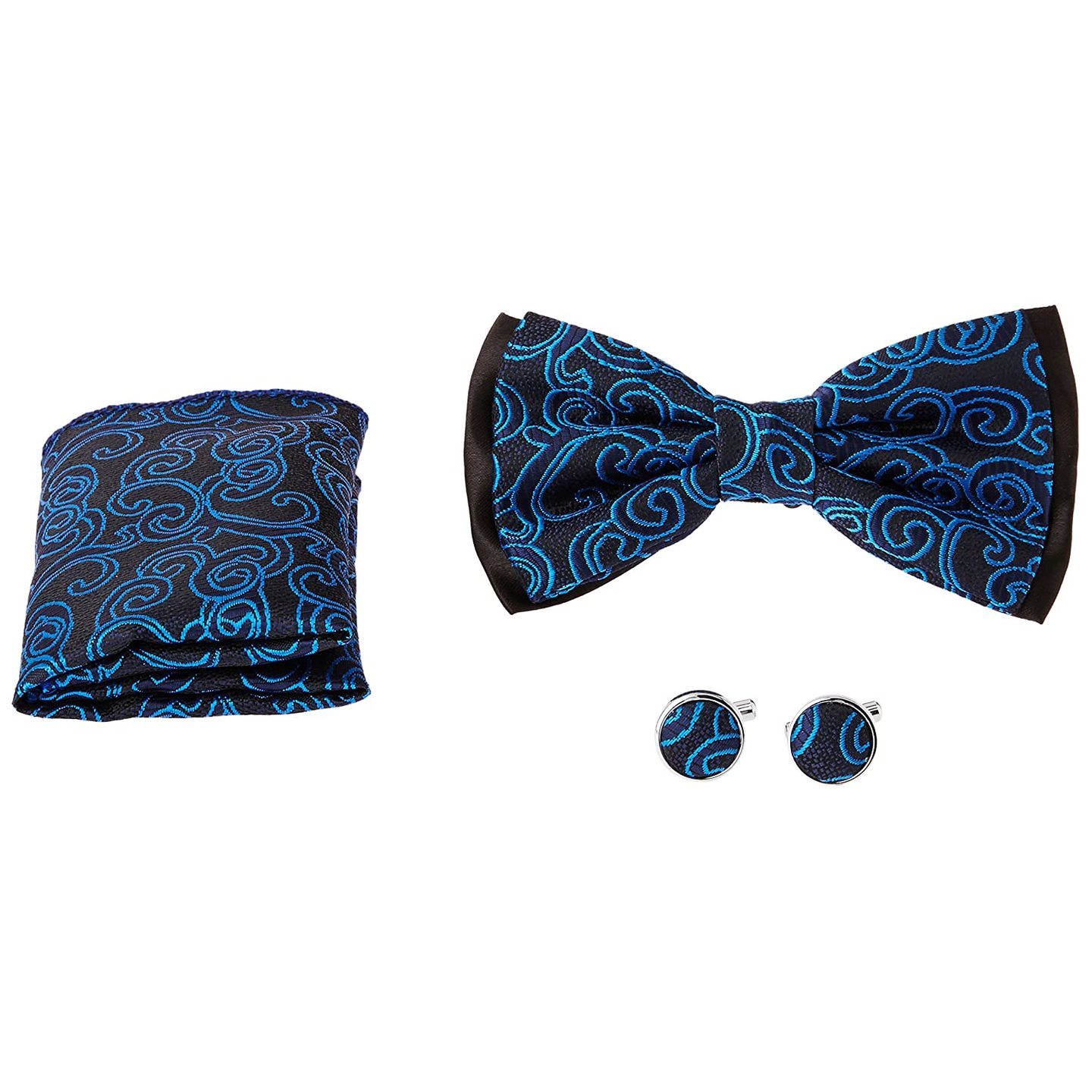 Men's Bowtie, Cufflink and Pocket Square Combo