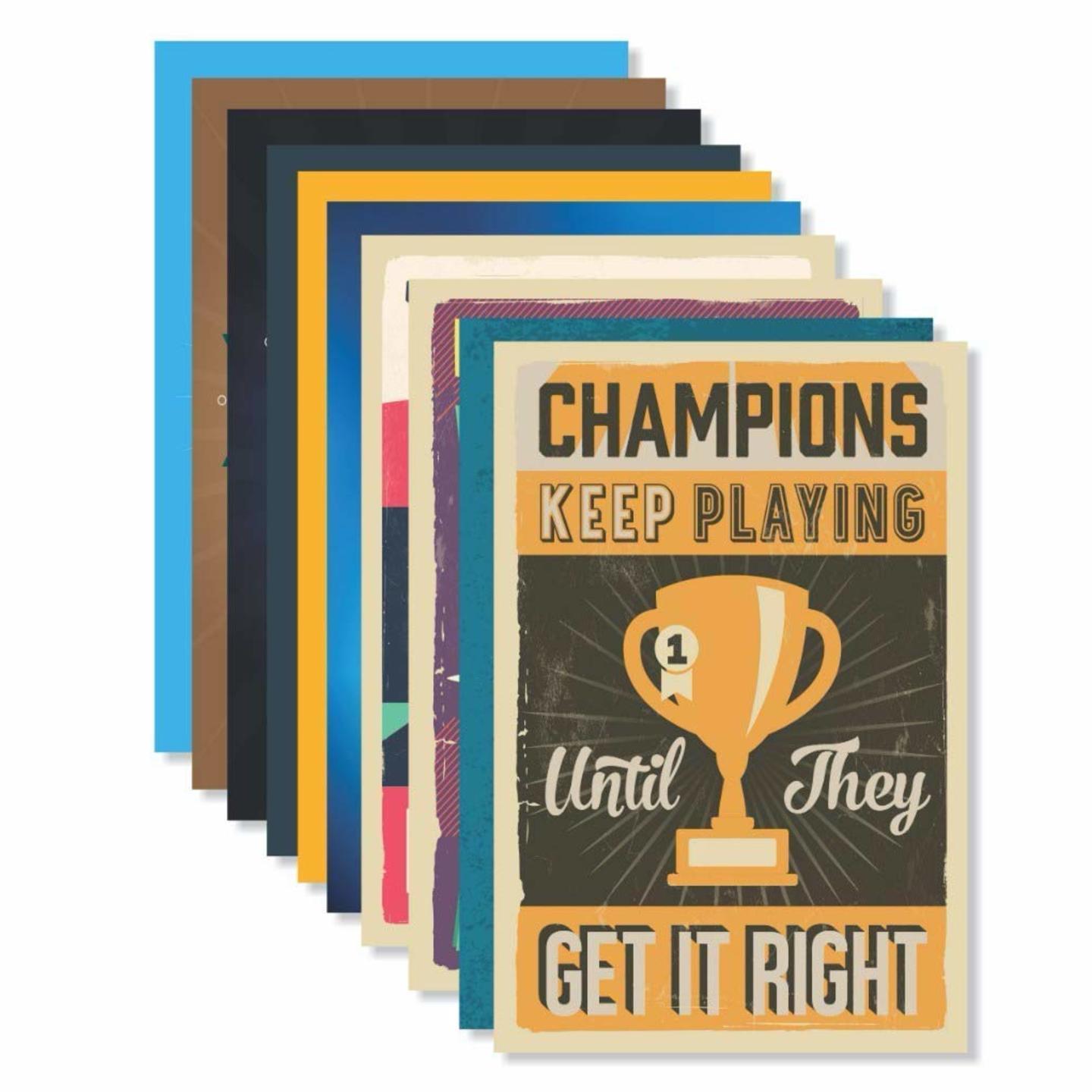 Set of 10 Quote and Motivational Posters - 12X18 inch (300 GSM)