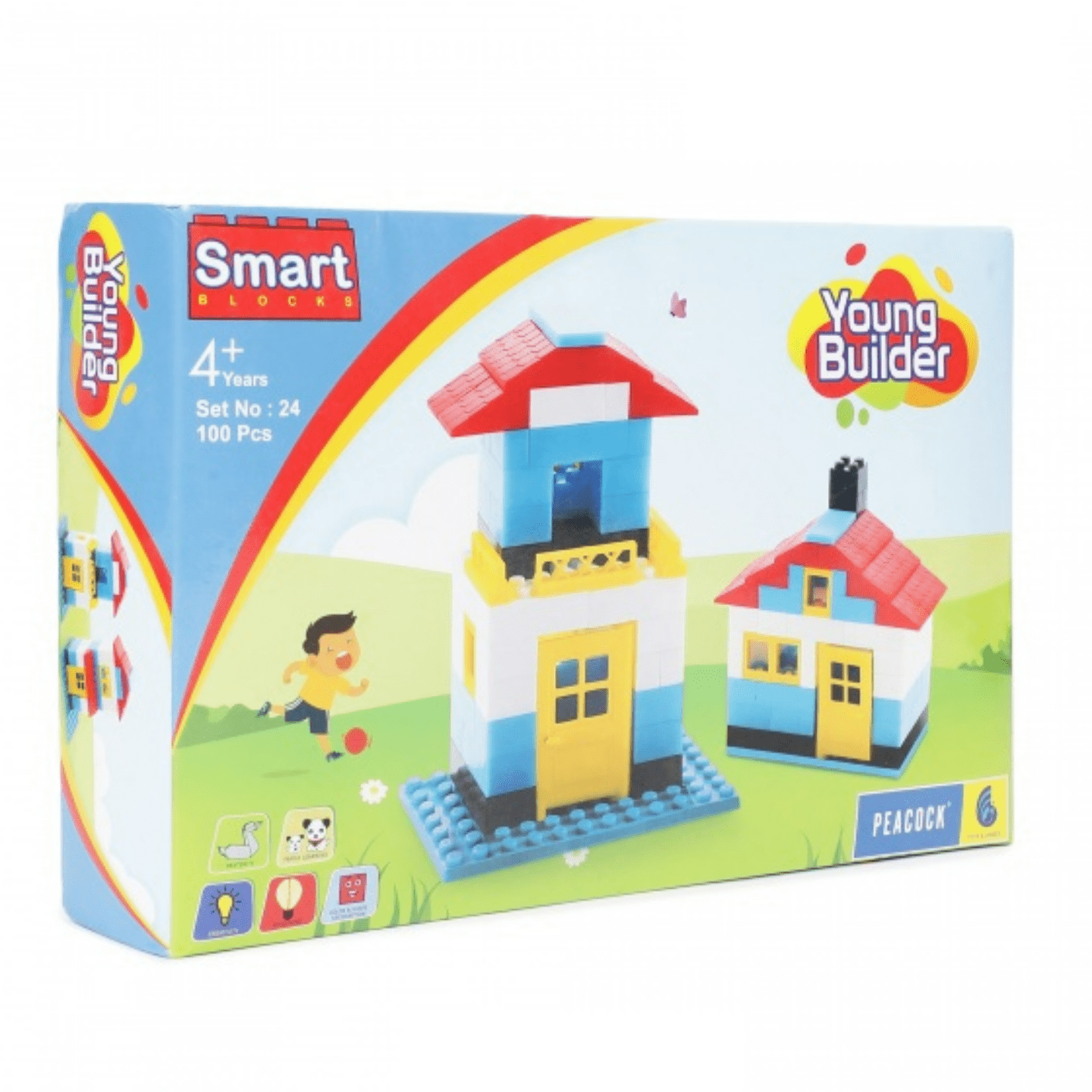 Peacock Smart Blocks 100 Pieces Young Builder for Kids (4 Years+)