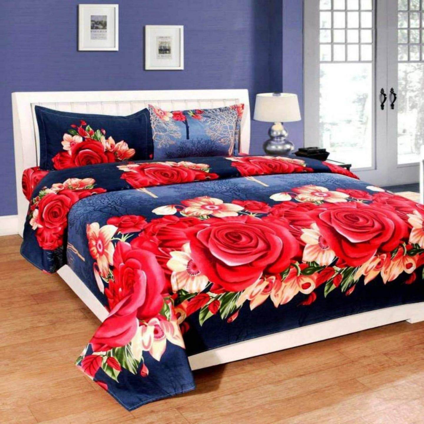 Double bedsheet with 2 pillow covers