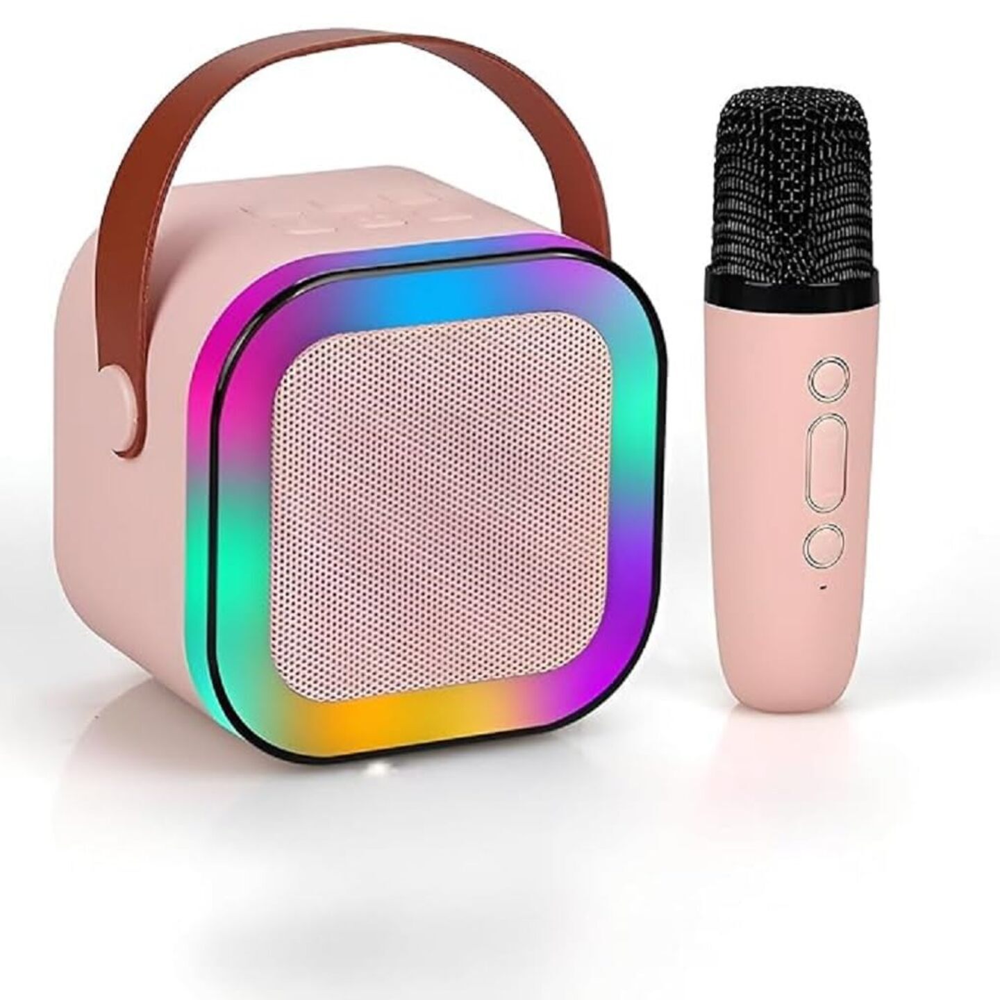 Rechargeable Karaoke Bluetooth Speaker with Wireless Mic and RGB Lights