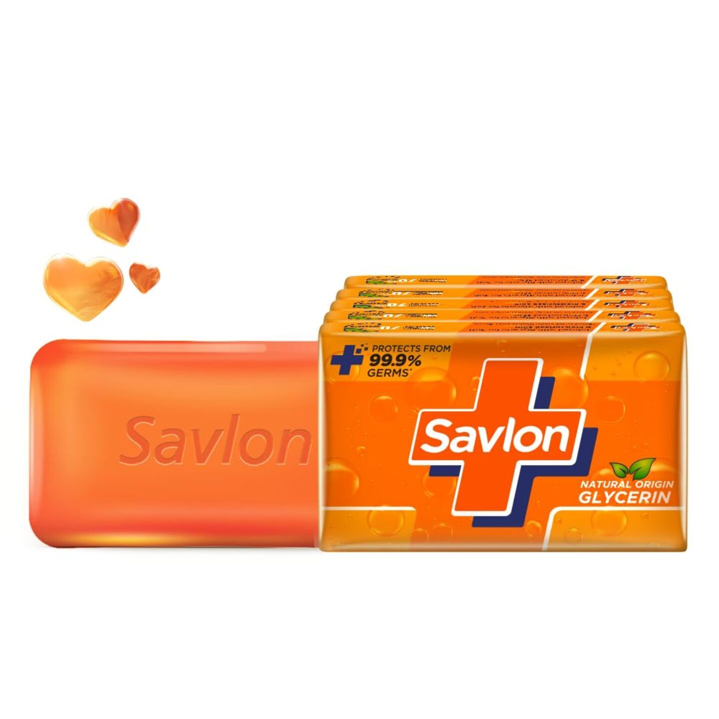 Savlon Moisturizing Glycerin Soap Bar With Germ Protection - 625 gram (125 x 5 gm)