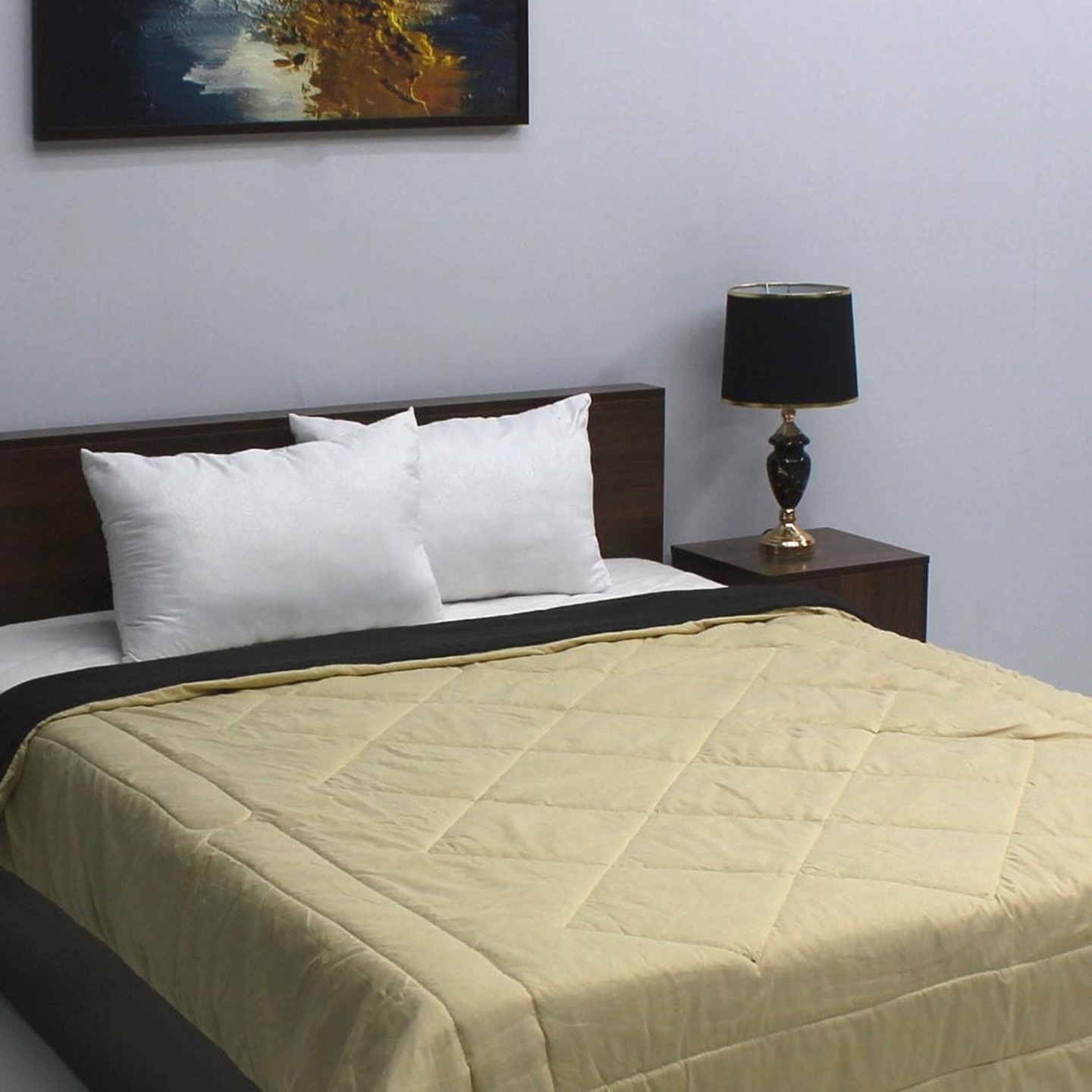 All Season 210 GSM Double Bed Reversible Comforter (Beige & Brown)