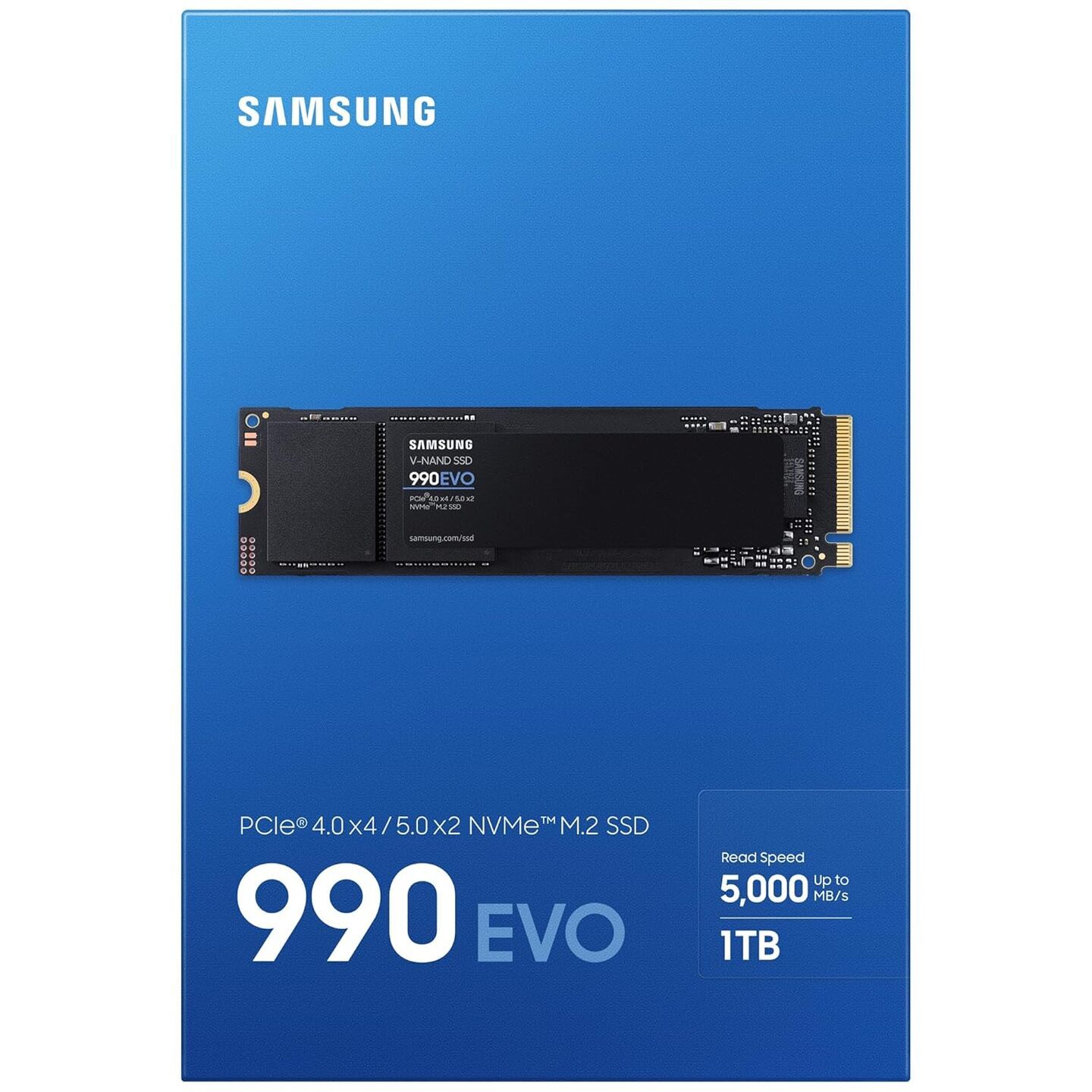 Samsung 990 EVO 1TB, SSD PCIe 5.0 x2 M.2 2280 (Speed Up-to 5,000MB/s)