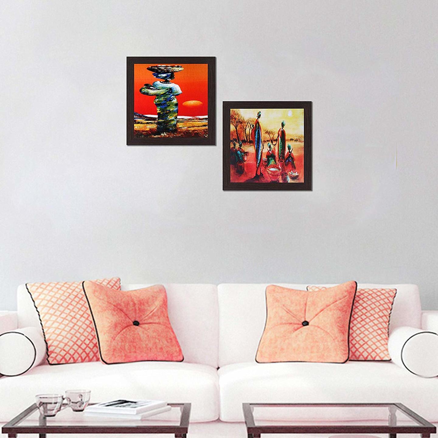 Set of 2 Wall Hanging Paintings - Cultural