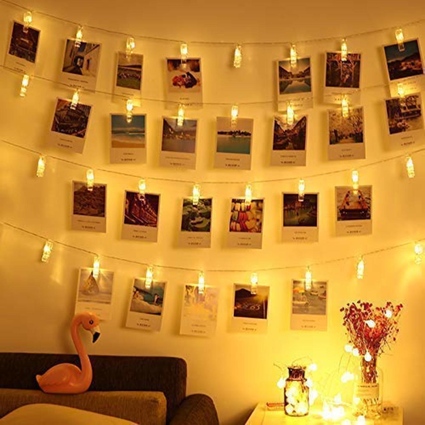 Battery Operated 20 Piece Photo Clips String Light for Decoration