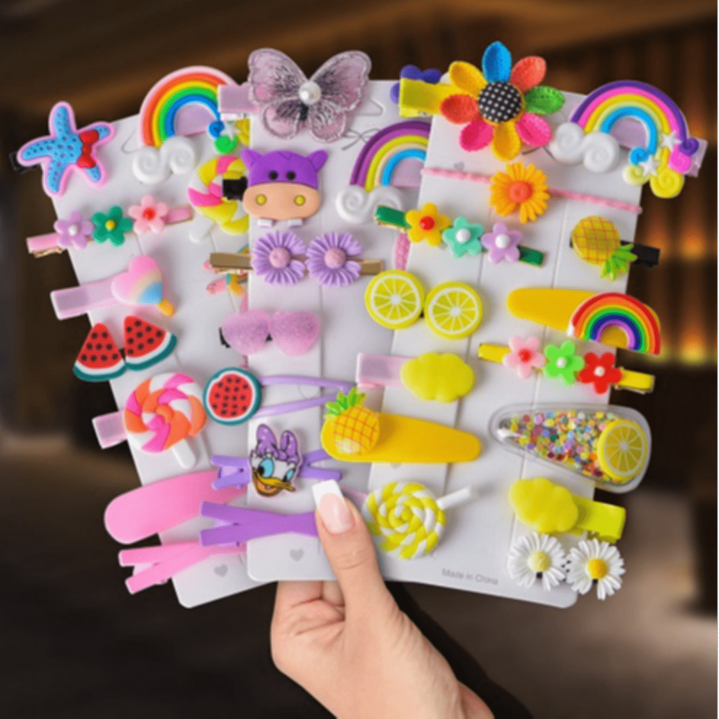 Pack of 10 Pcs Multi Color Hair Clips for girls