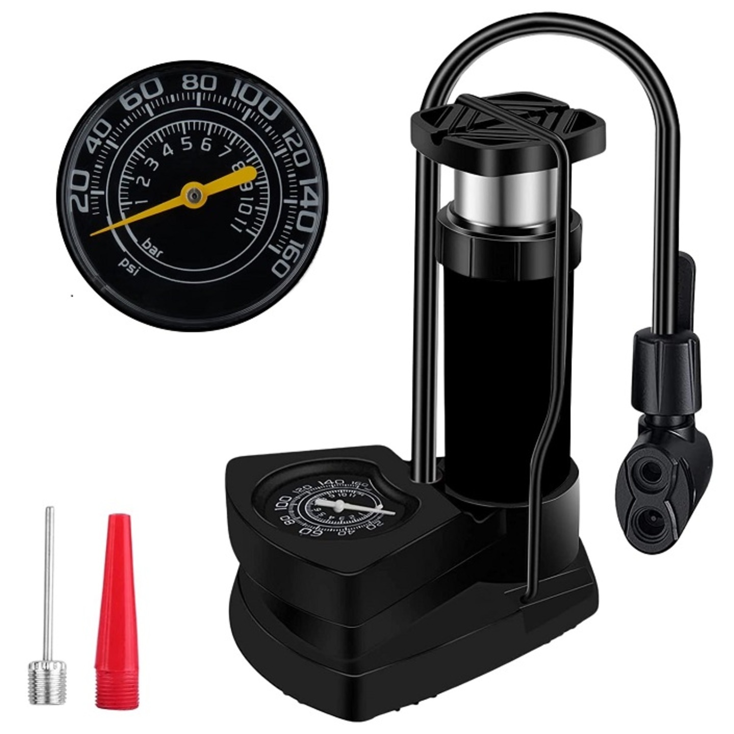 Portable Tyre inflator pump with Pressure Gauge for Bike, Car, Cycle and Football