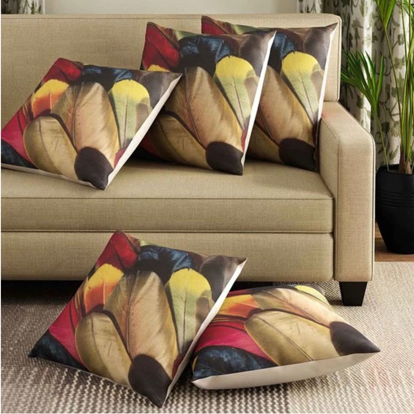 Premium quality set of 5 cushion covers