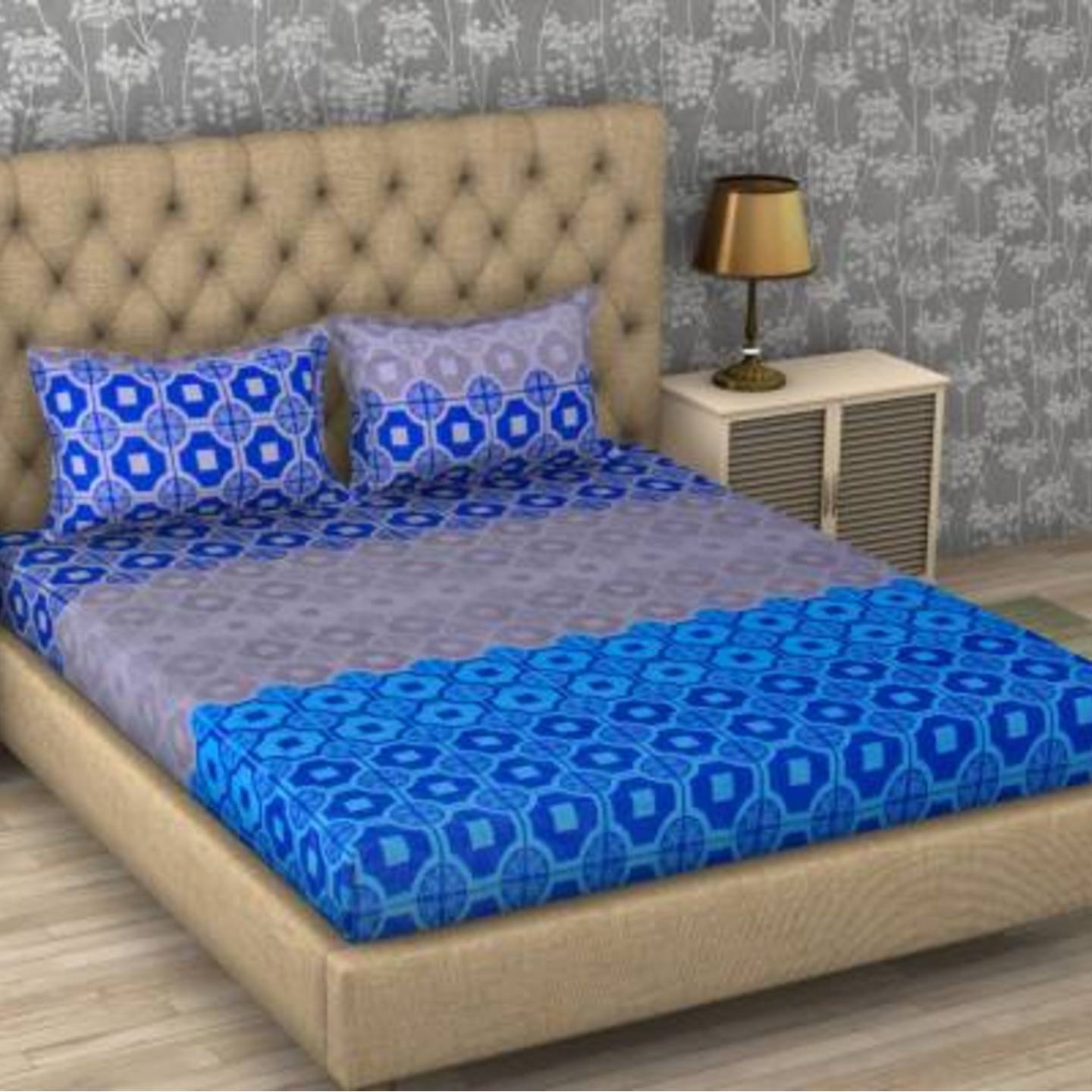 Home Furnishing 104 TC Cotton Double Printed Bedsheet ER354192