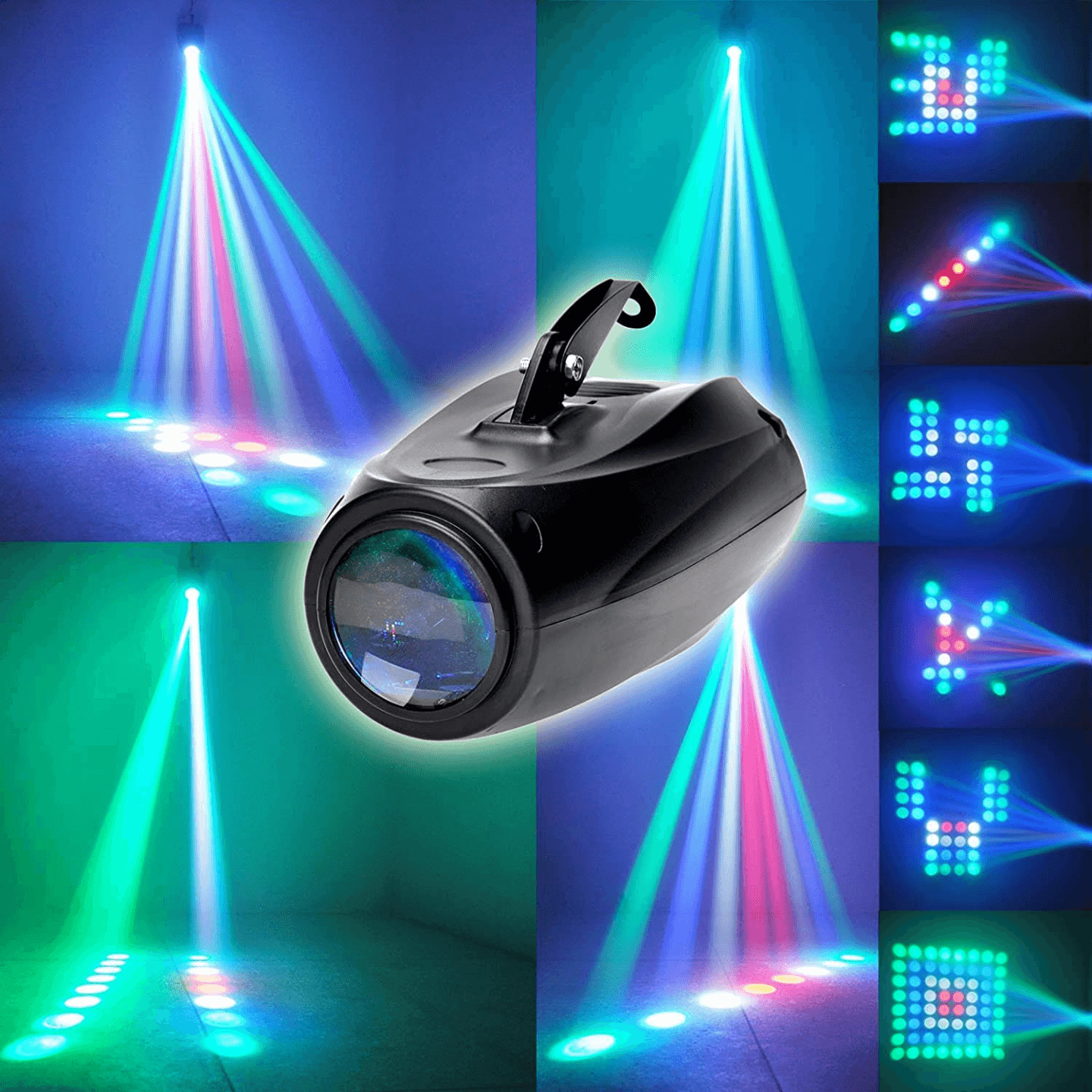 RGBW Pattern 64 Led Auto and Voice-Activated Moonflower Projector Light for Parties and Events 
