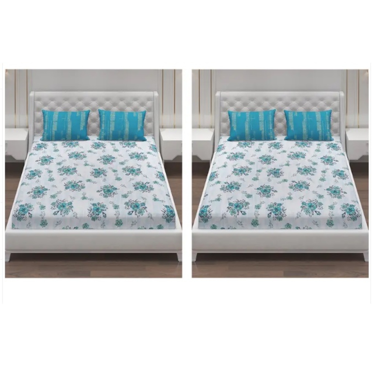 Monte Carlo Moca 104 TC Pack of 2 Cotton Double Bedsheets 23Bs-Fiona-67