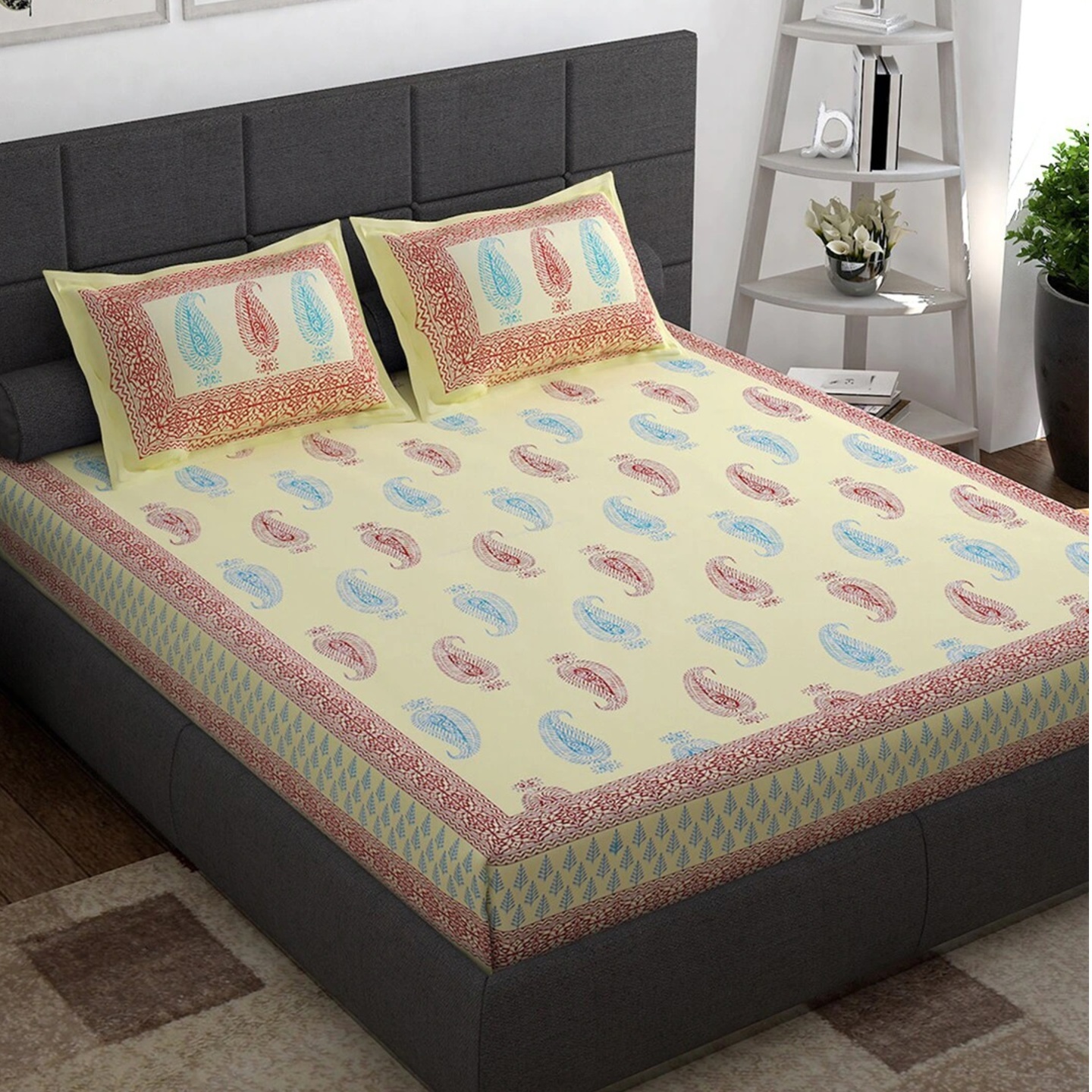 Storyhome 100 Cotton luxuriously soft touch double bedsheet