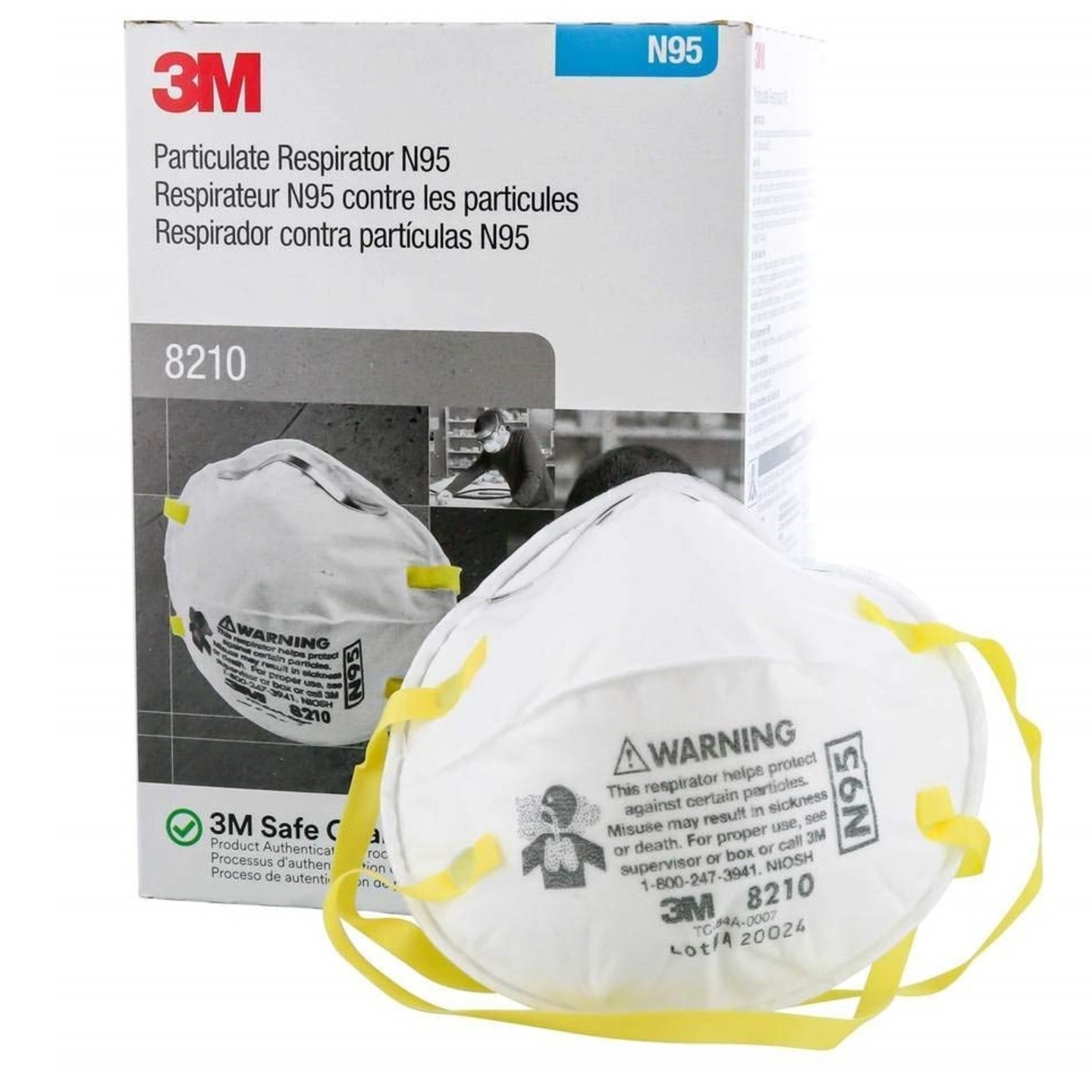 3M 8210 Unisex N95 Mask box pack of 20