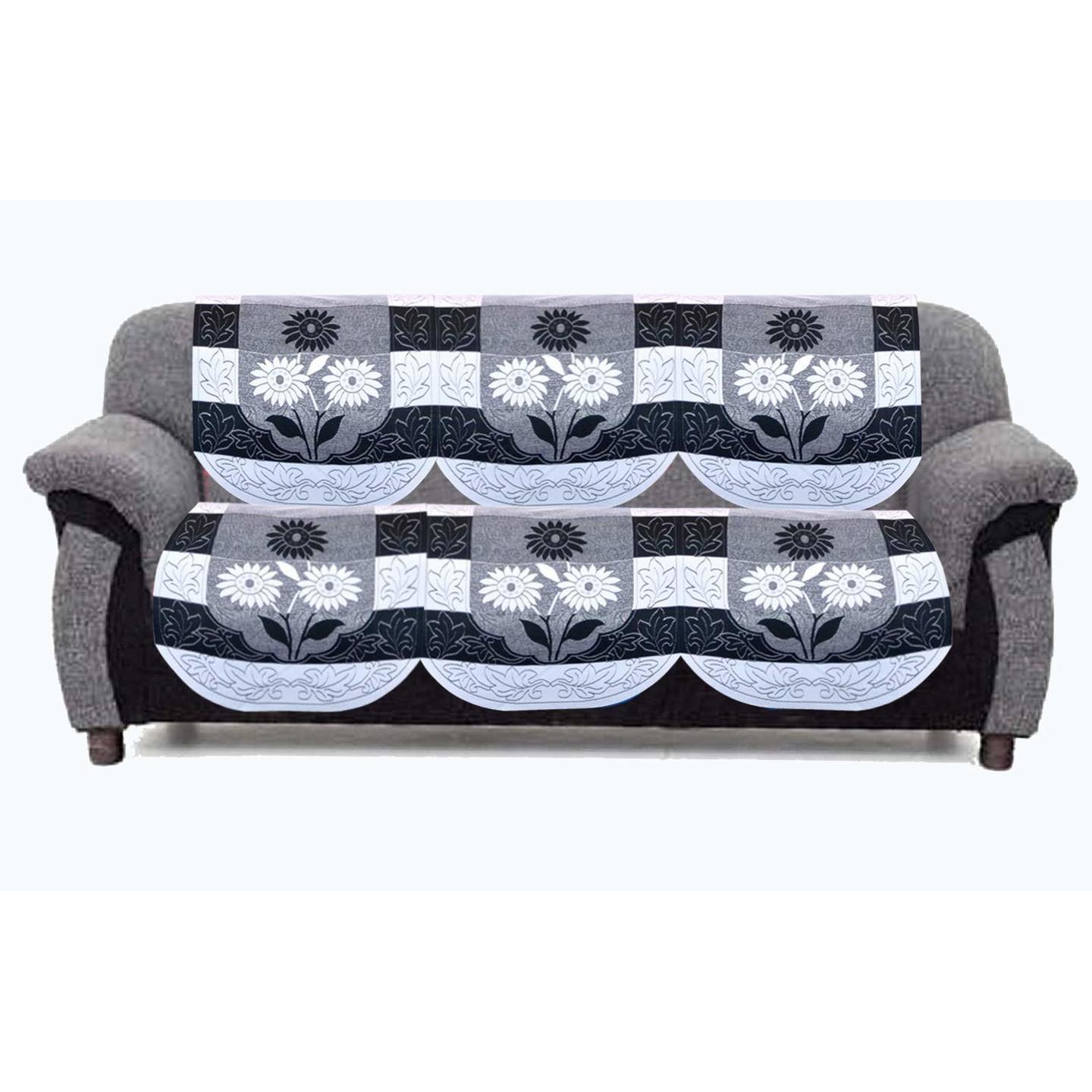 Flower Cotton 3 Seater Sofa Cover (Set of 2)