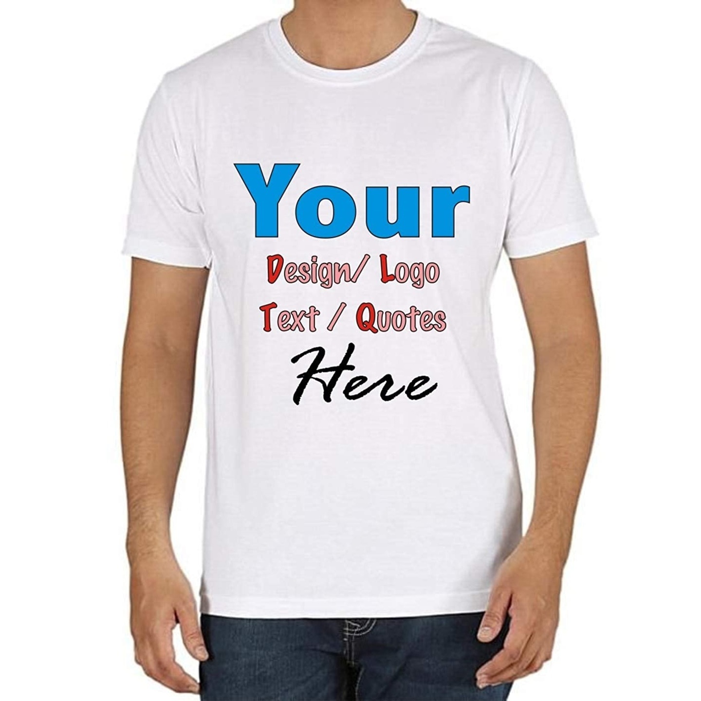 Customized t-shirt for men with your photo  text  logo 150 GSM