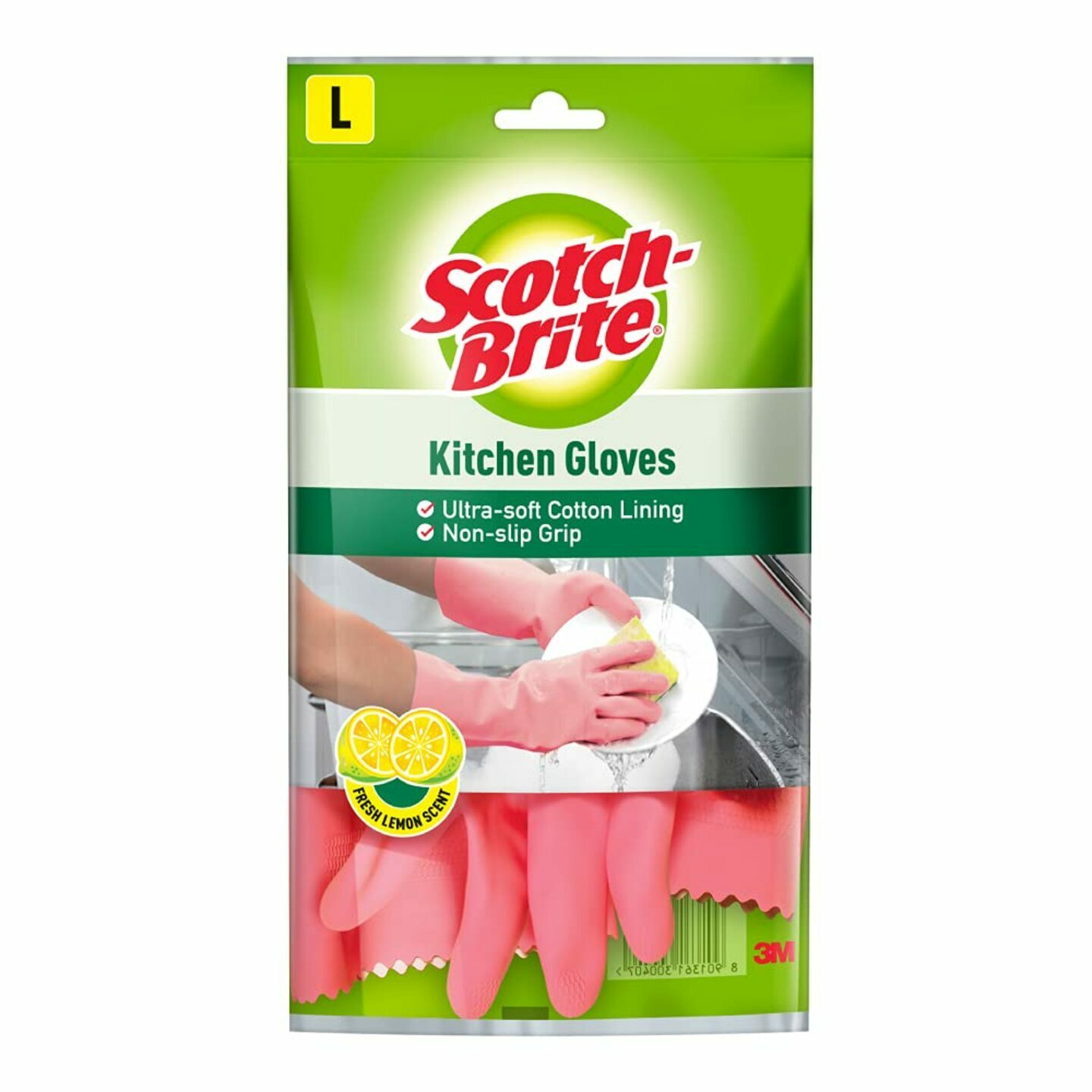 Scotch-Brite Rubber Kitchen Gloves - L (1 pair) 