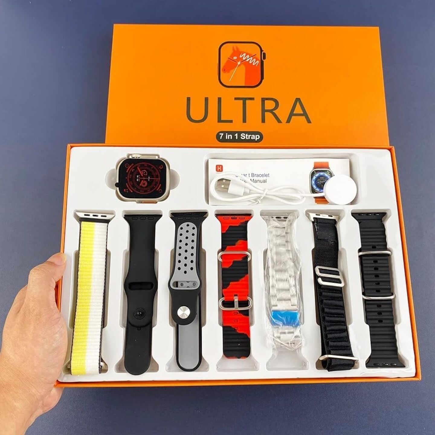 Ultra 7 in 1 Strap BT Calling Smartwatch for men and women