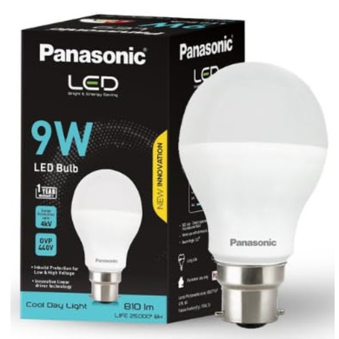 Panasonic 9W LED Bulb 4kV Surge Protection Cool Day Light - B22 Base