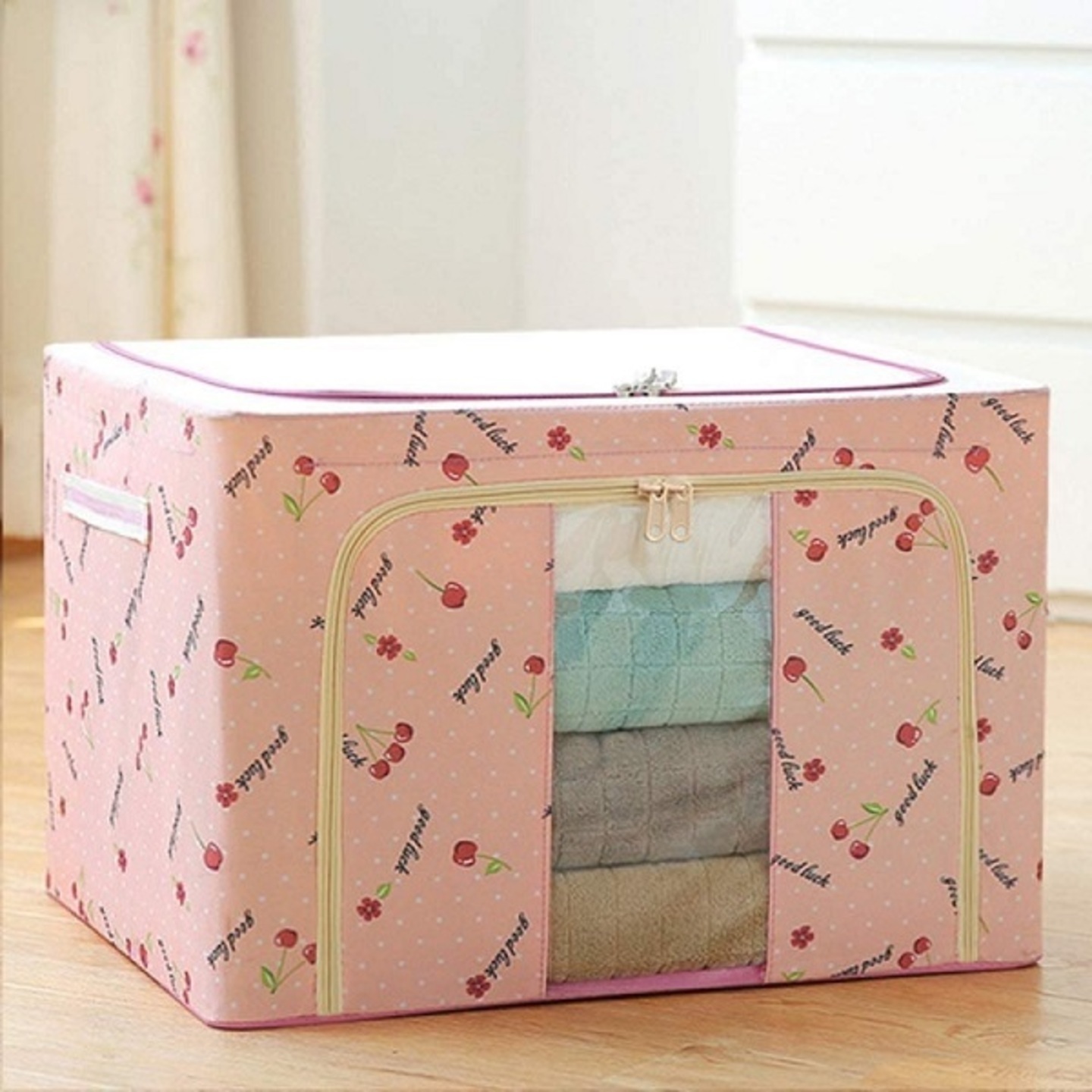 Foldable Underbed Storage Box with steel frame 66L
