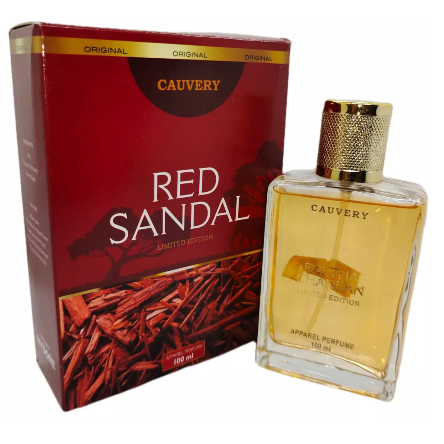 Cauvery Raktha Chandan Natural Red Sandal Unisex Apparel Perfume 100 ml