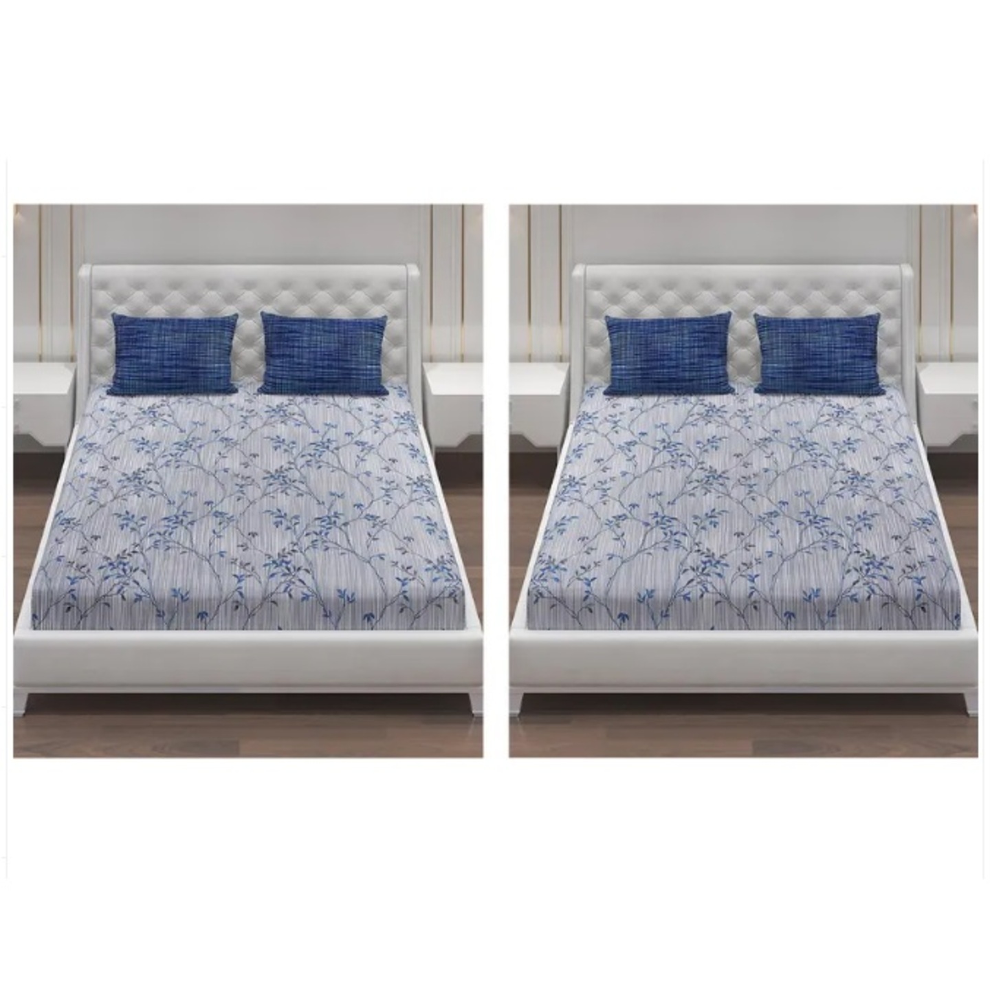Monte Carlo Moca 104 TC Pack of 2 Cotton Double Bedsheets 23Bs-Fiona-81