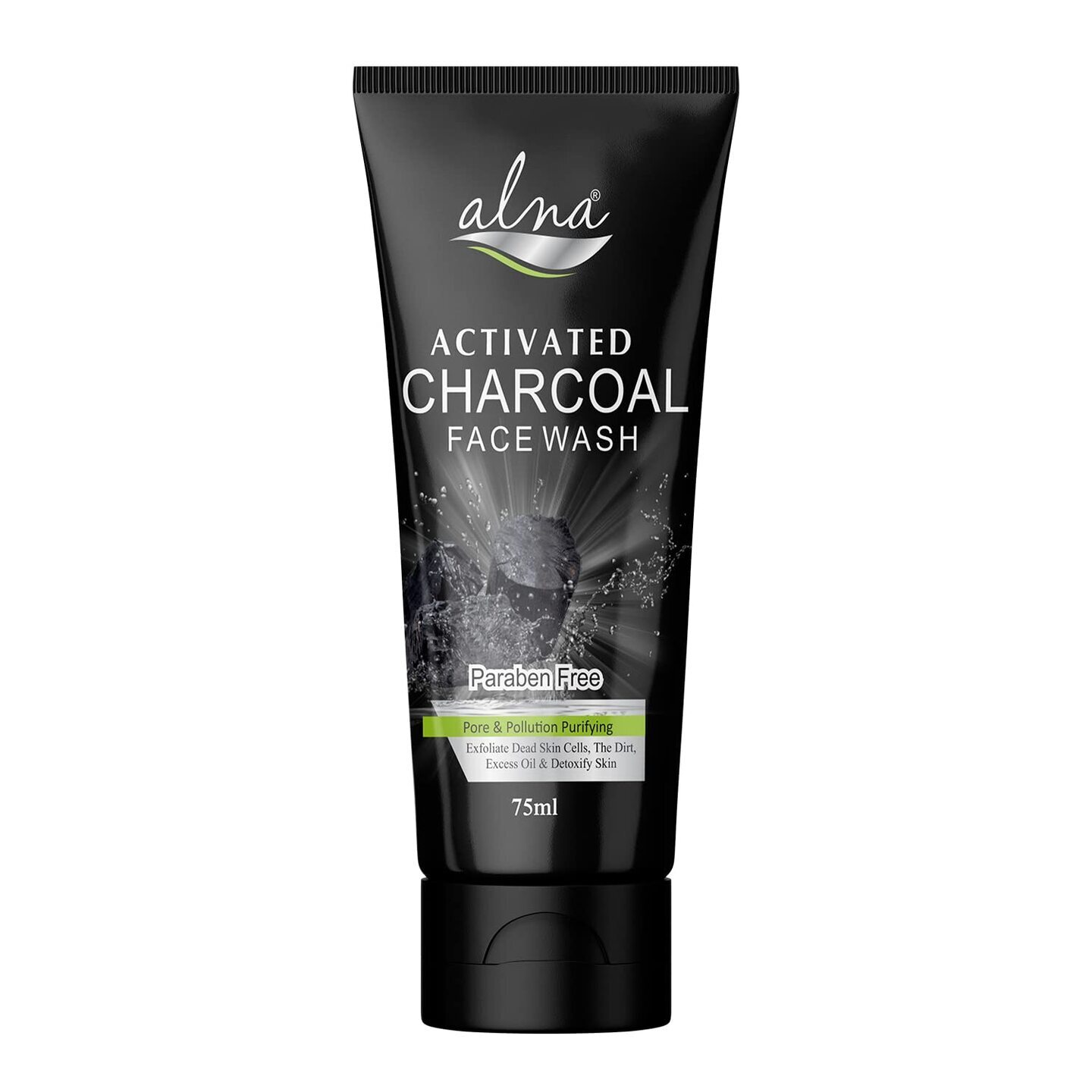 Alna Activated Charcoal Face Wash Pure & Pollution Purifying - Paraben Free - 75 Gm