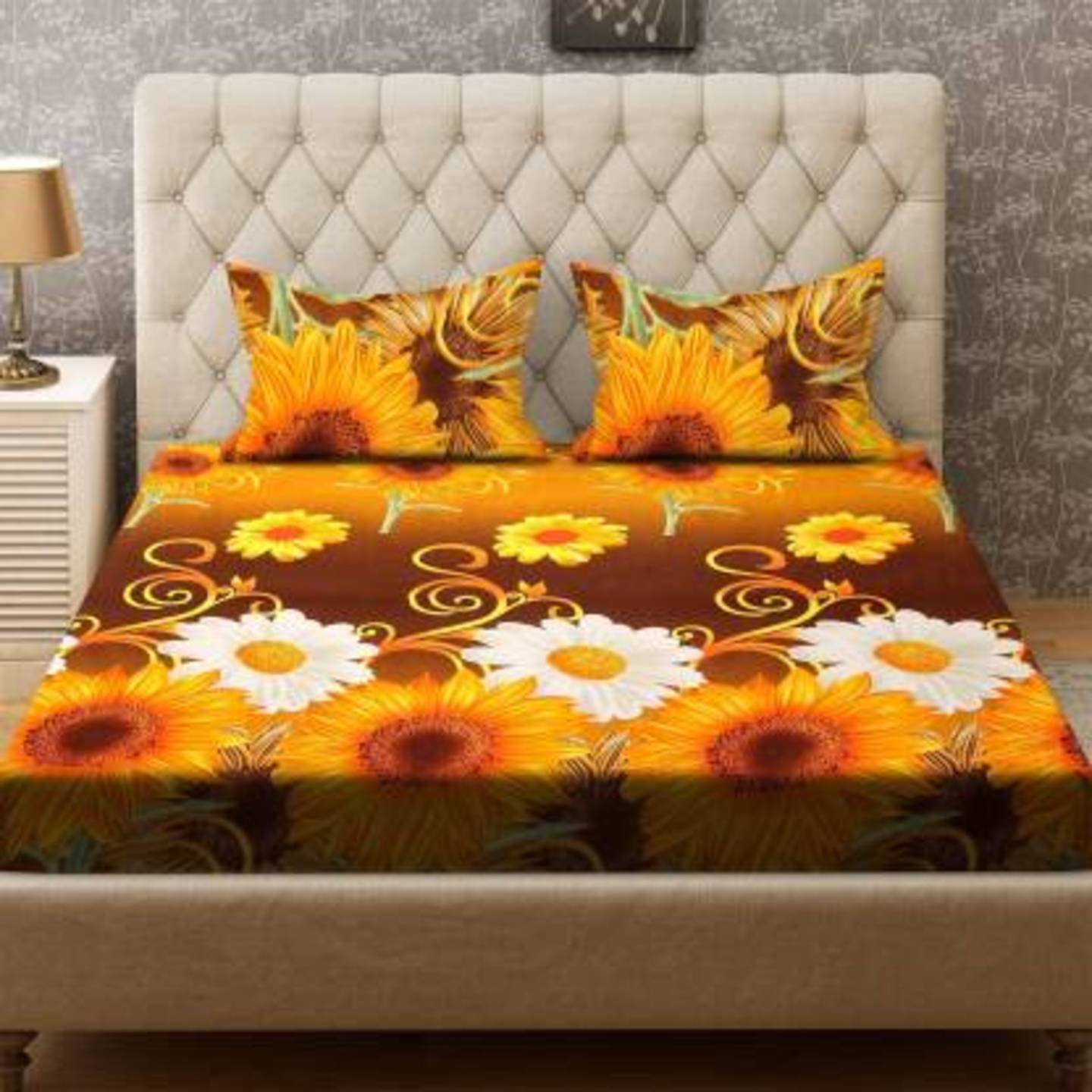 Bombay Dyeing 136 TC Double Floral Bedsheet