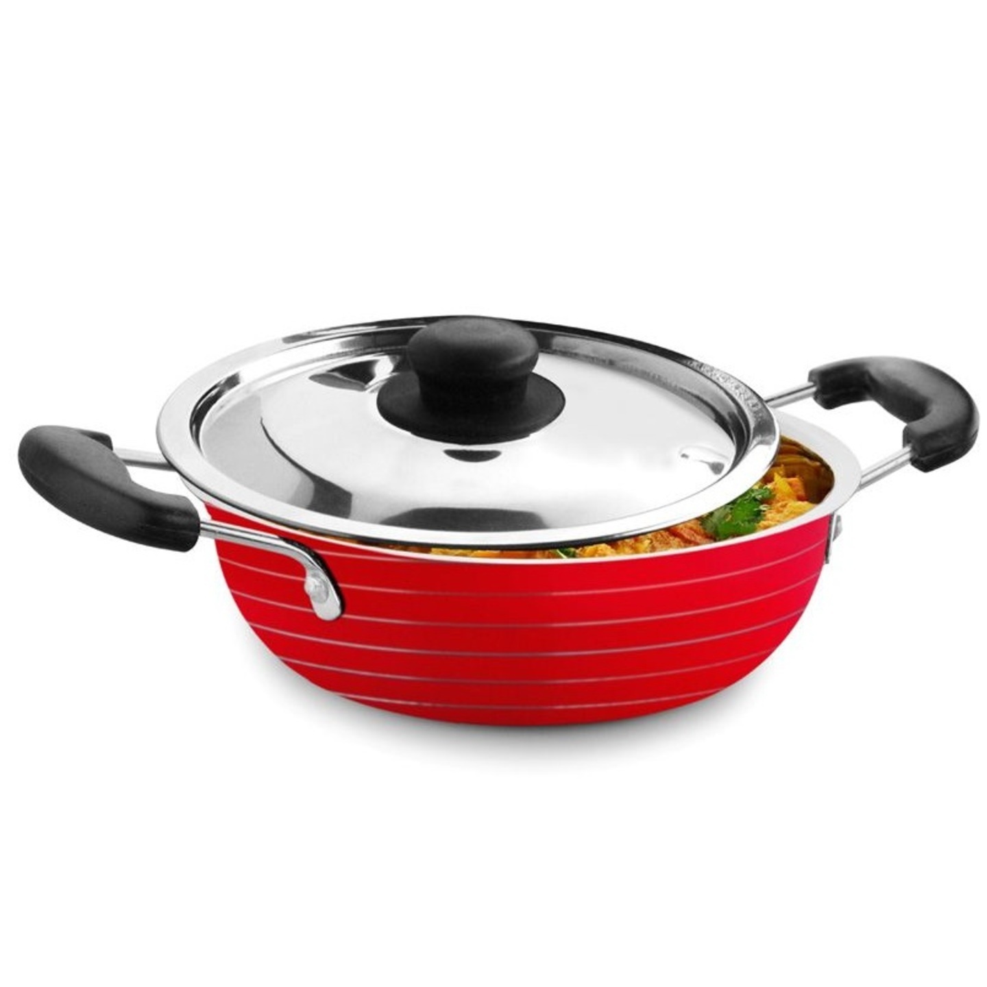CookAid 1.2L Stainless Steel with Lid (Red)
