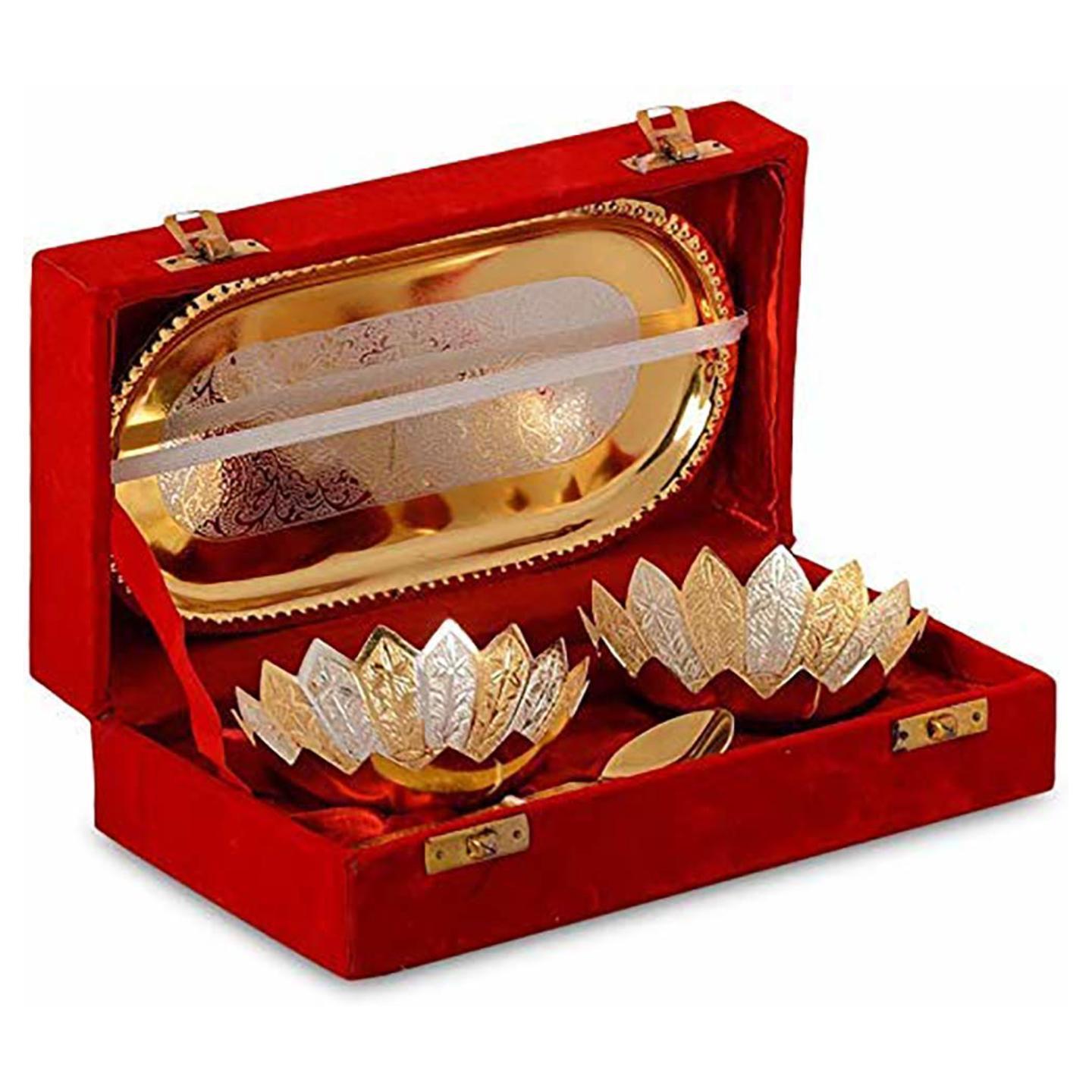 Silver Bowl Gift Set in velvet designer box