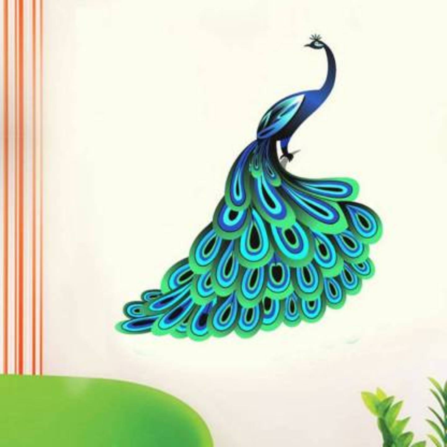 Extra Large Beautiful Peacock Wall Sticker