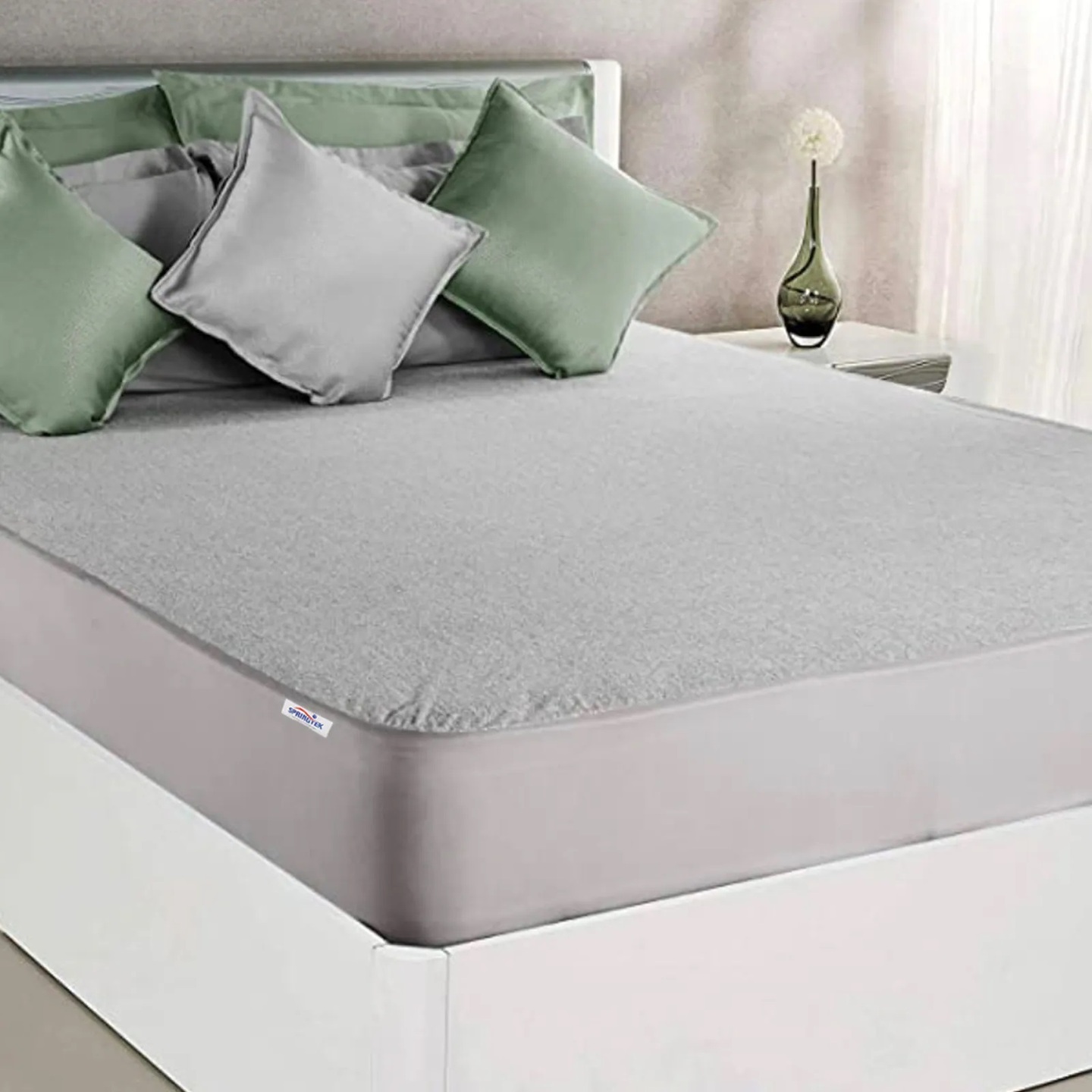 Springtek 100% Waterproof Breathable Premium King Size Cotton Mattress Protector (78x72 inch)