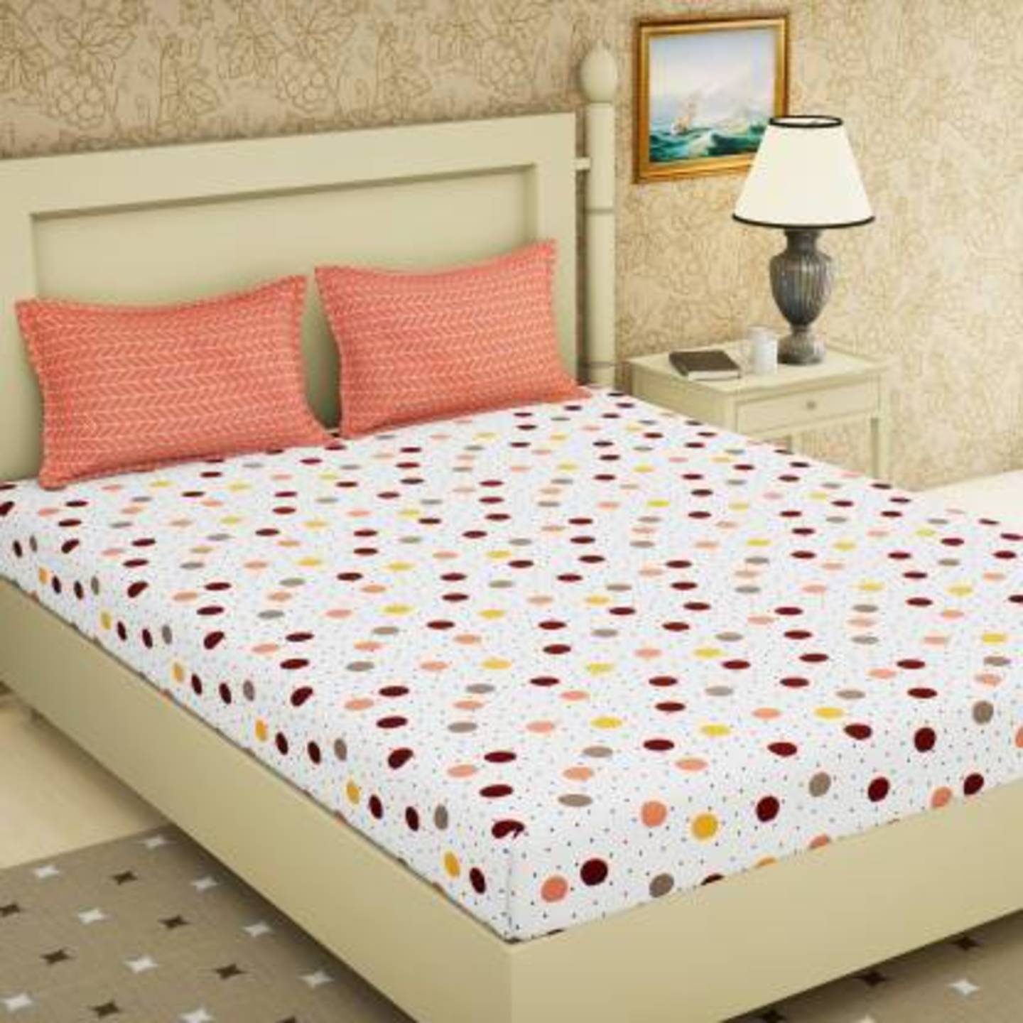 StoryHome 120 TC Cotton Double Bedsheet