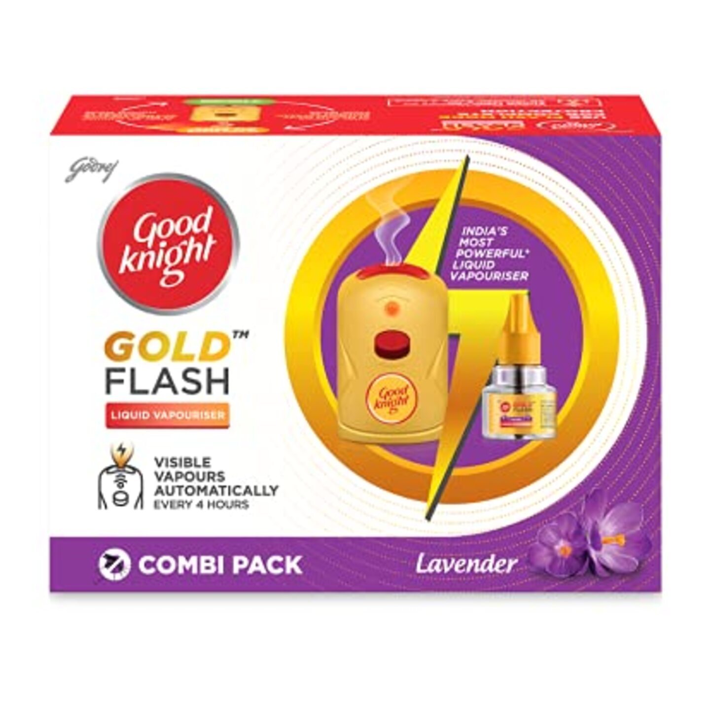 Good Knight Gold Flash Lavender Machine + Refill Liquid (45 ML)