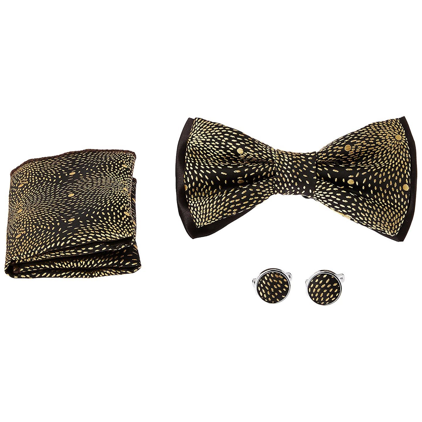 Men's Bowtie, Cufflink and Pocket Square Combo