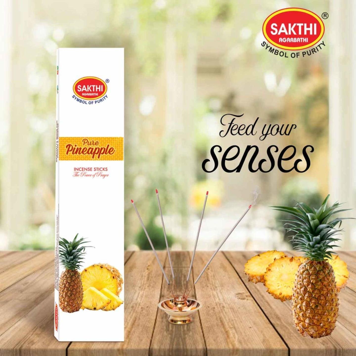 Sakthi Agarbathi Pure Pineapple Incense Sticks pack of 11