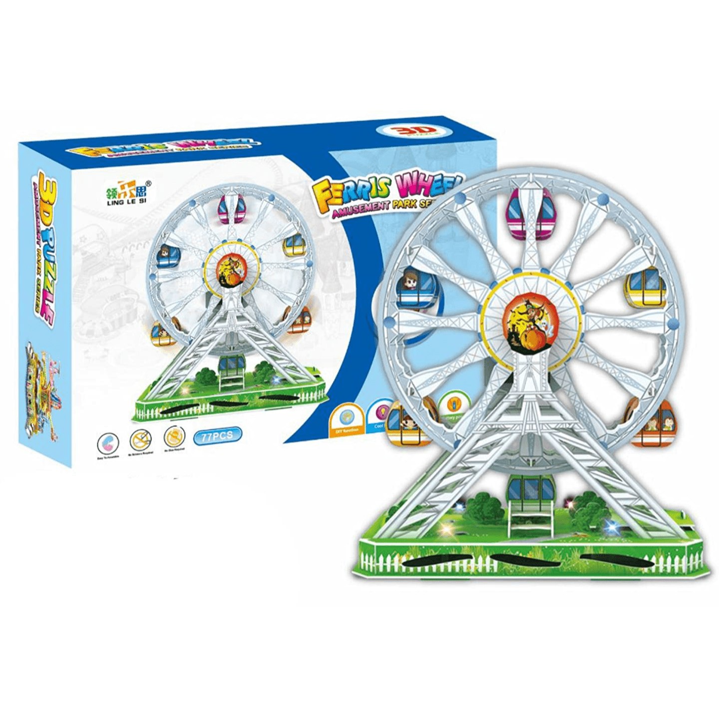 Toy House Electronic 3D 77 Pieces Puzzle with light and sound- Ferris Wheel