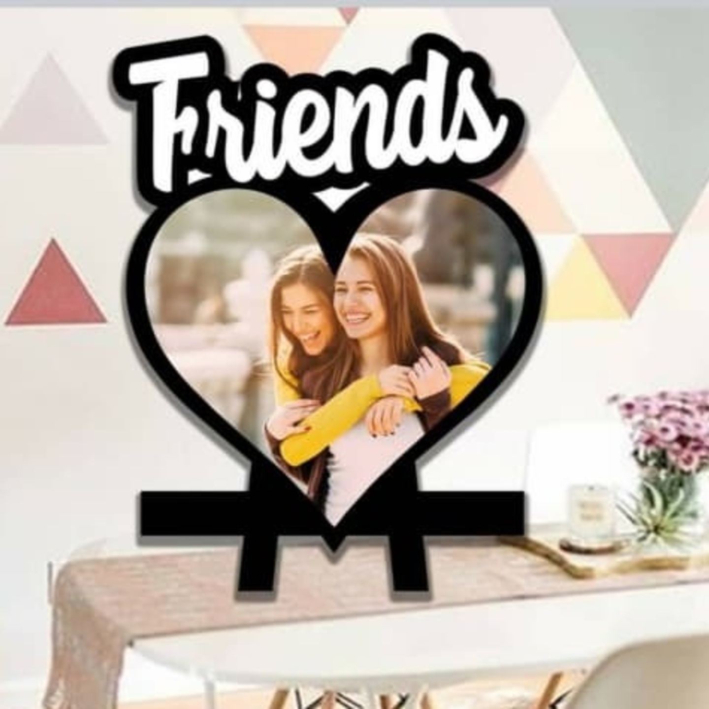 Customized Wooden Standy with your Photo  Text  Logo - Friends